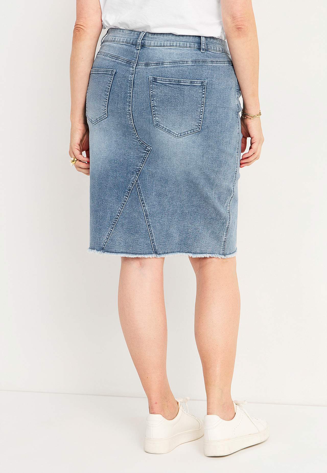 Denim skjørt med broderier