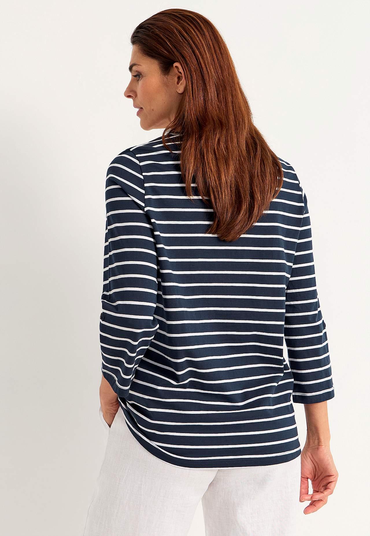 Jerseytopp med 3/4-lange ermer