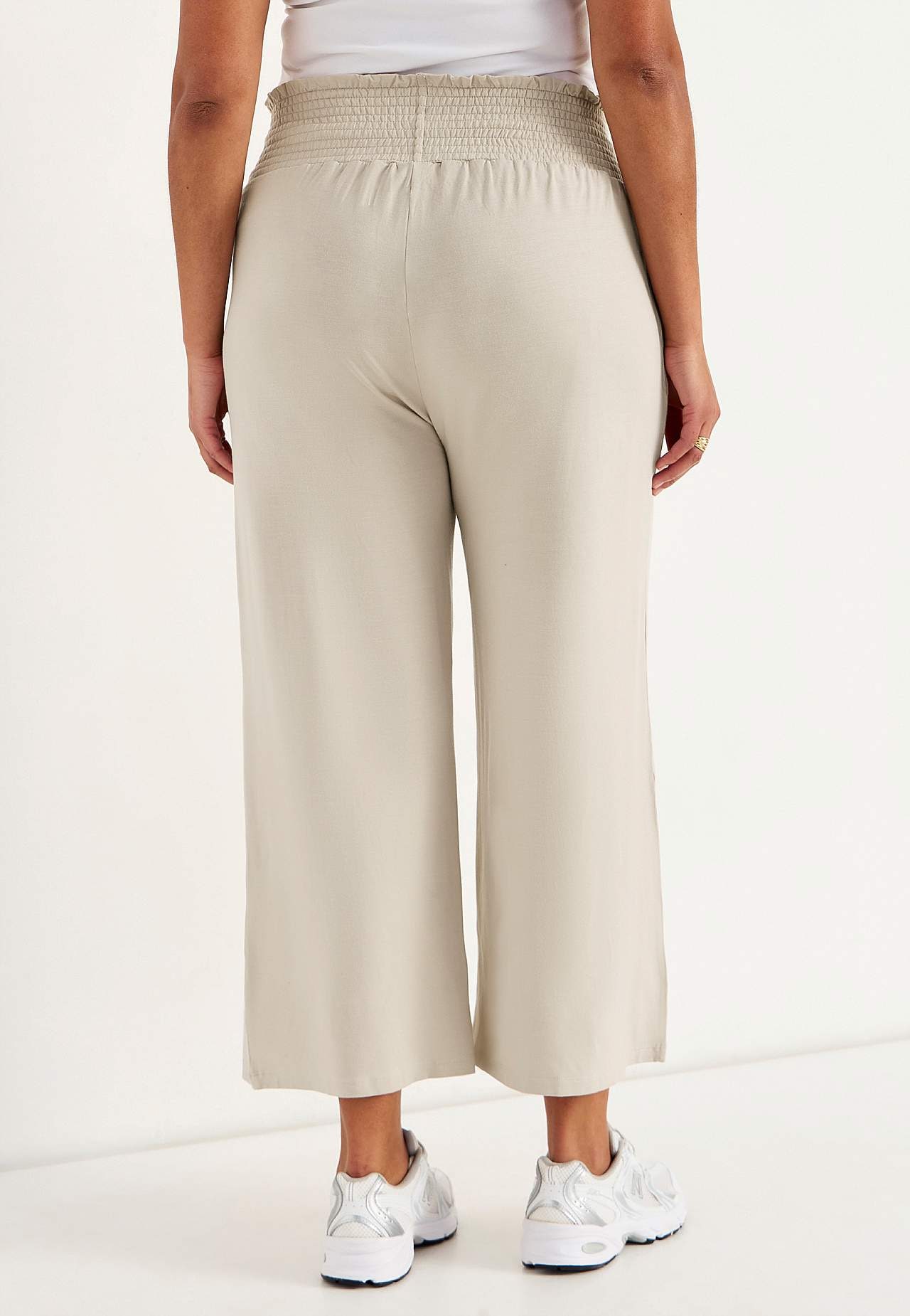 Myk jerseybukse med elastisk midje med en vaffelsøm Liv