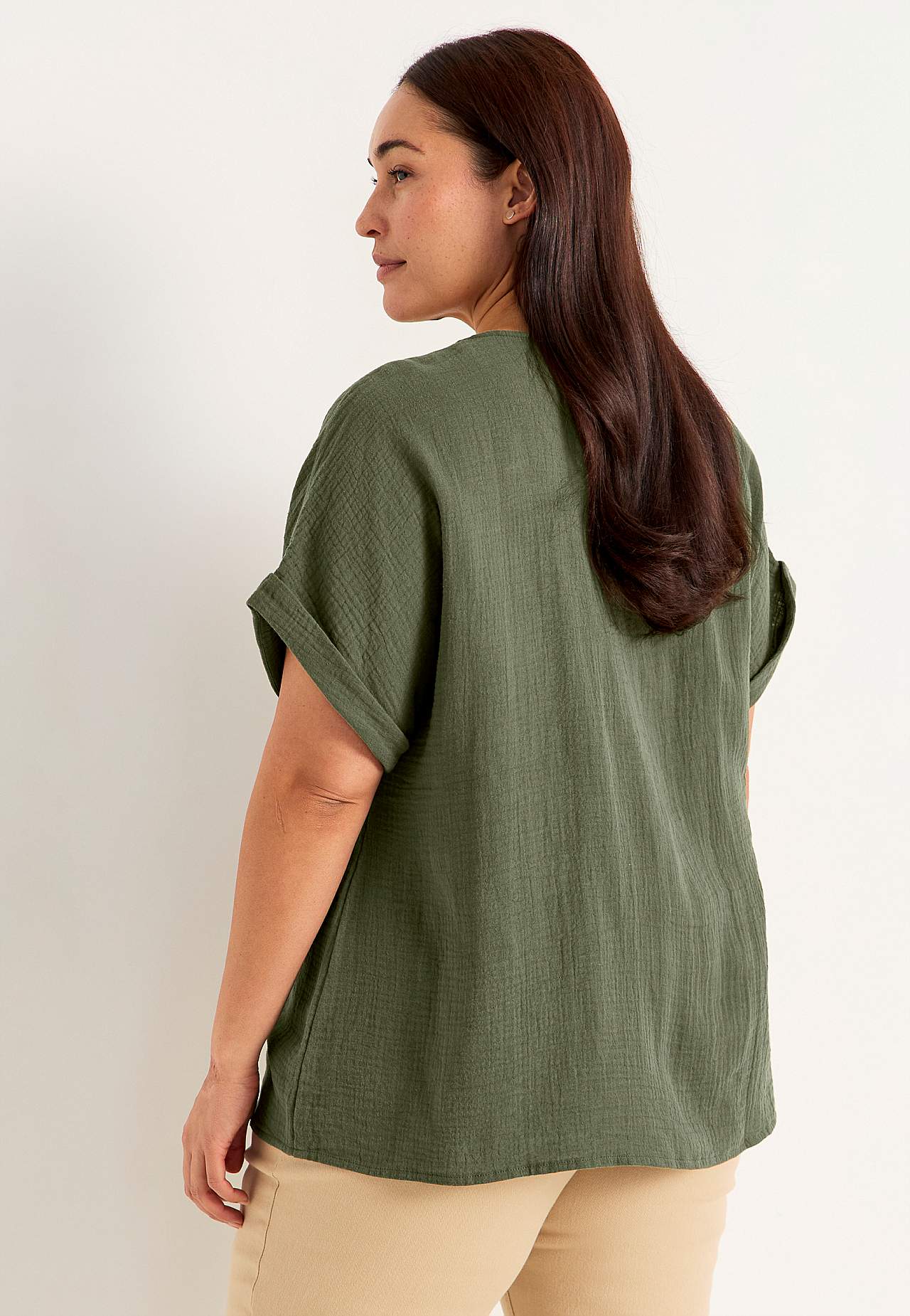 Kortermet bomullsbluse