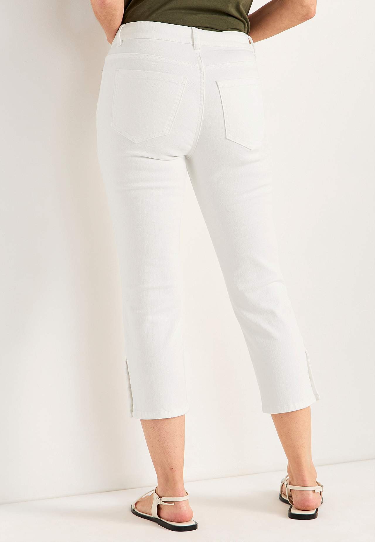 Caprijeans med design med fem lommer