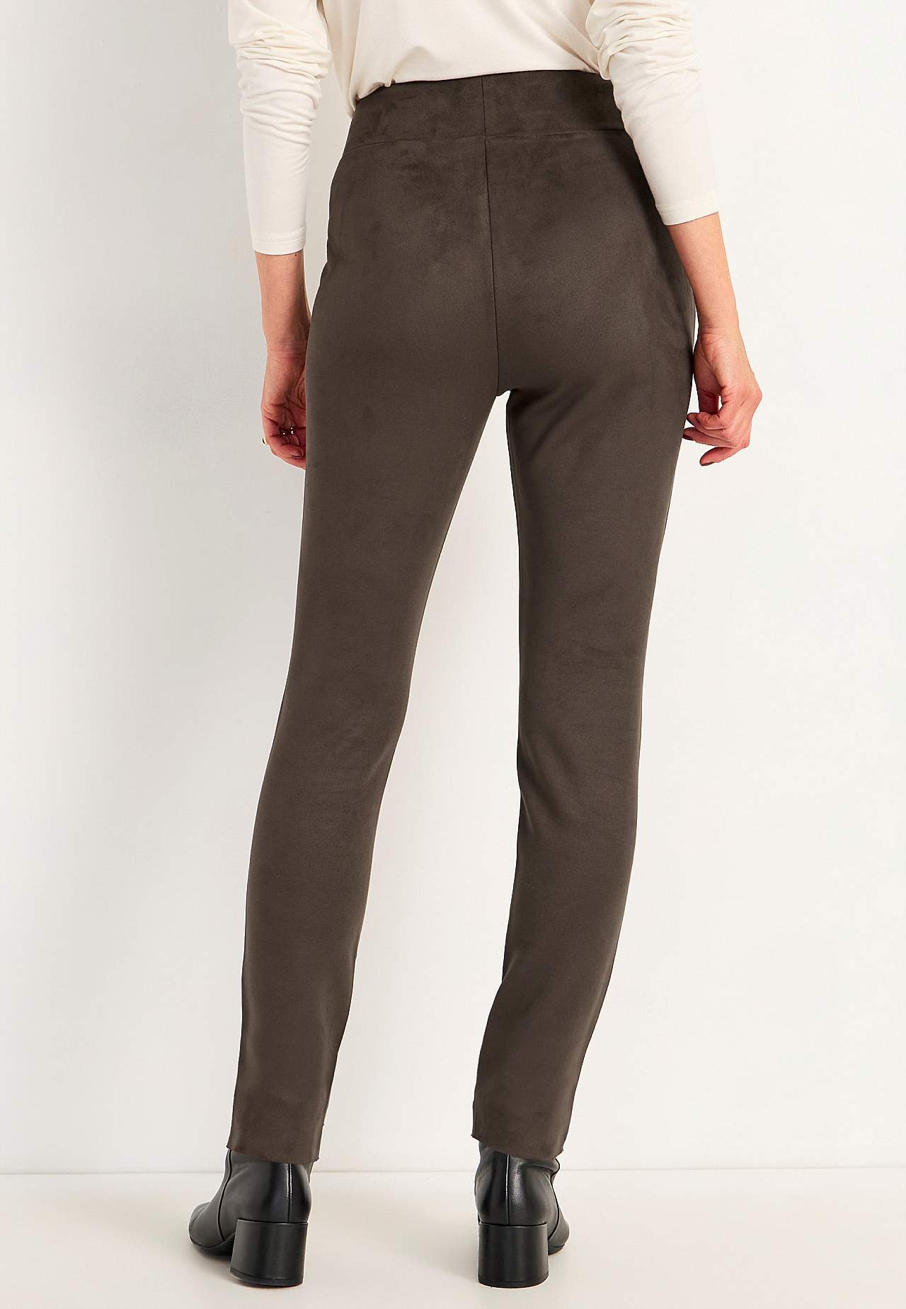 Leggings med utseende av semsket skinn