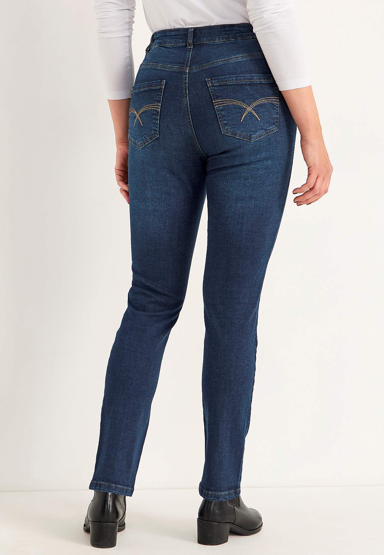 Jeans med strikk i sidene
