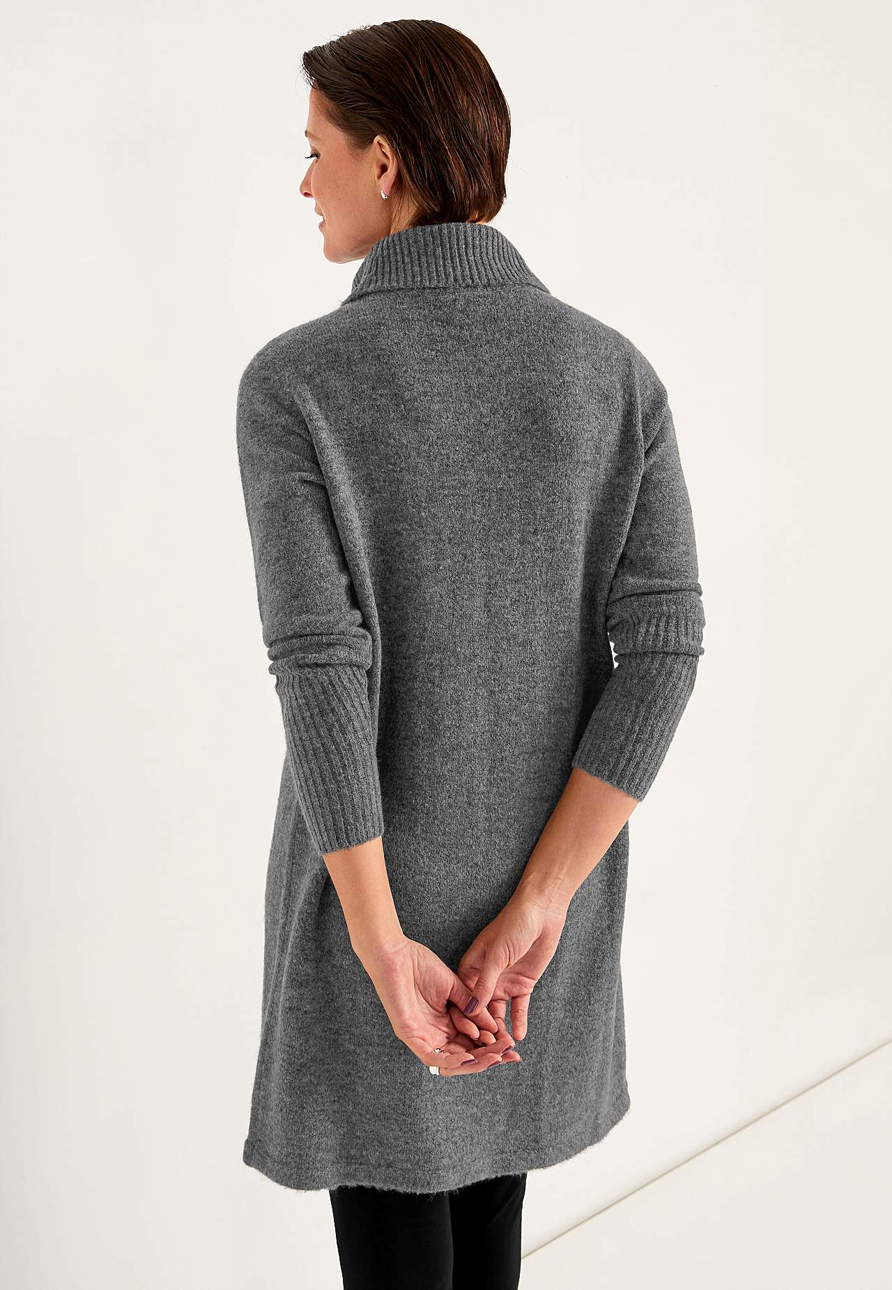 Strikket poloskjorte med innpakket detalj foran