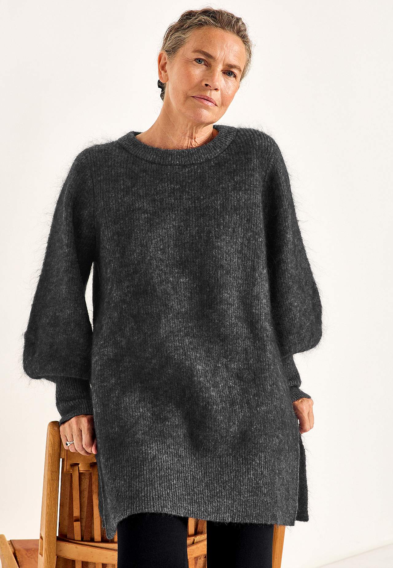 Tunika Premium i mohair- og ullblanding