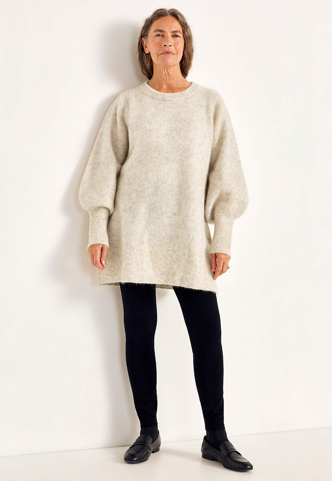 Tunika Premium i mohair- og ullblanding