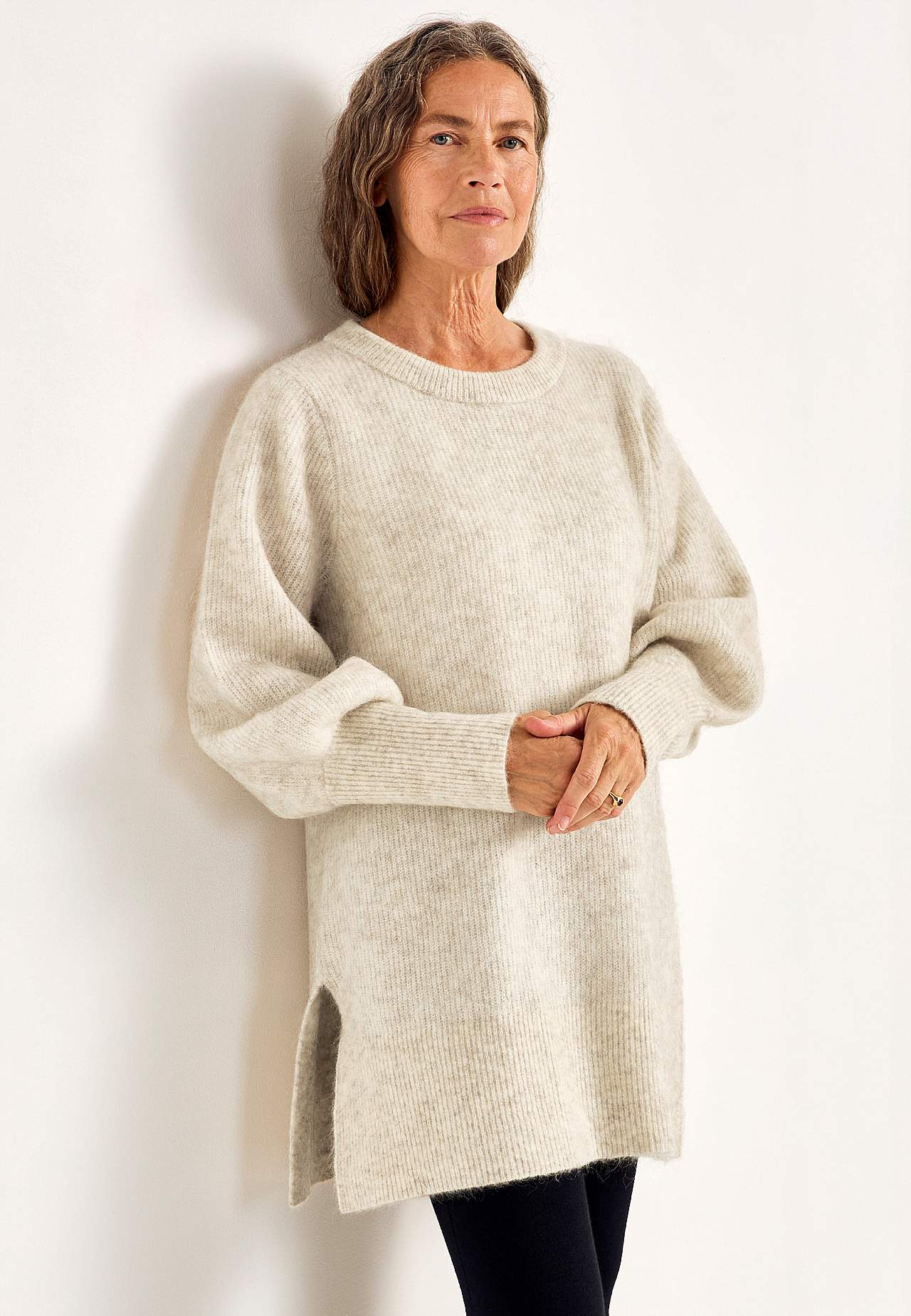 Tunika Premium i mohair- og ullblanding