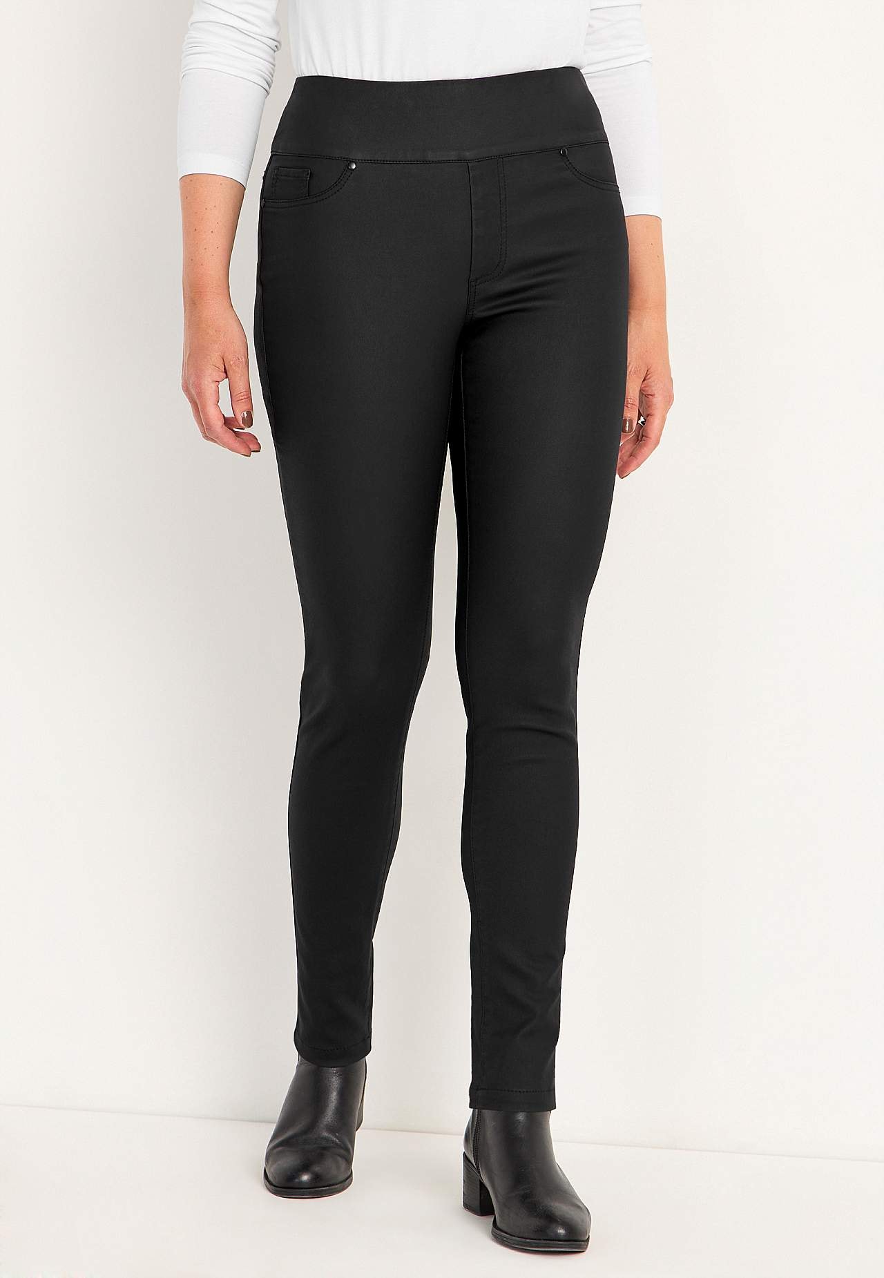 Belagte jeggings med smale ben