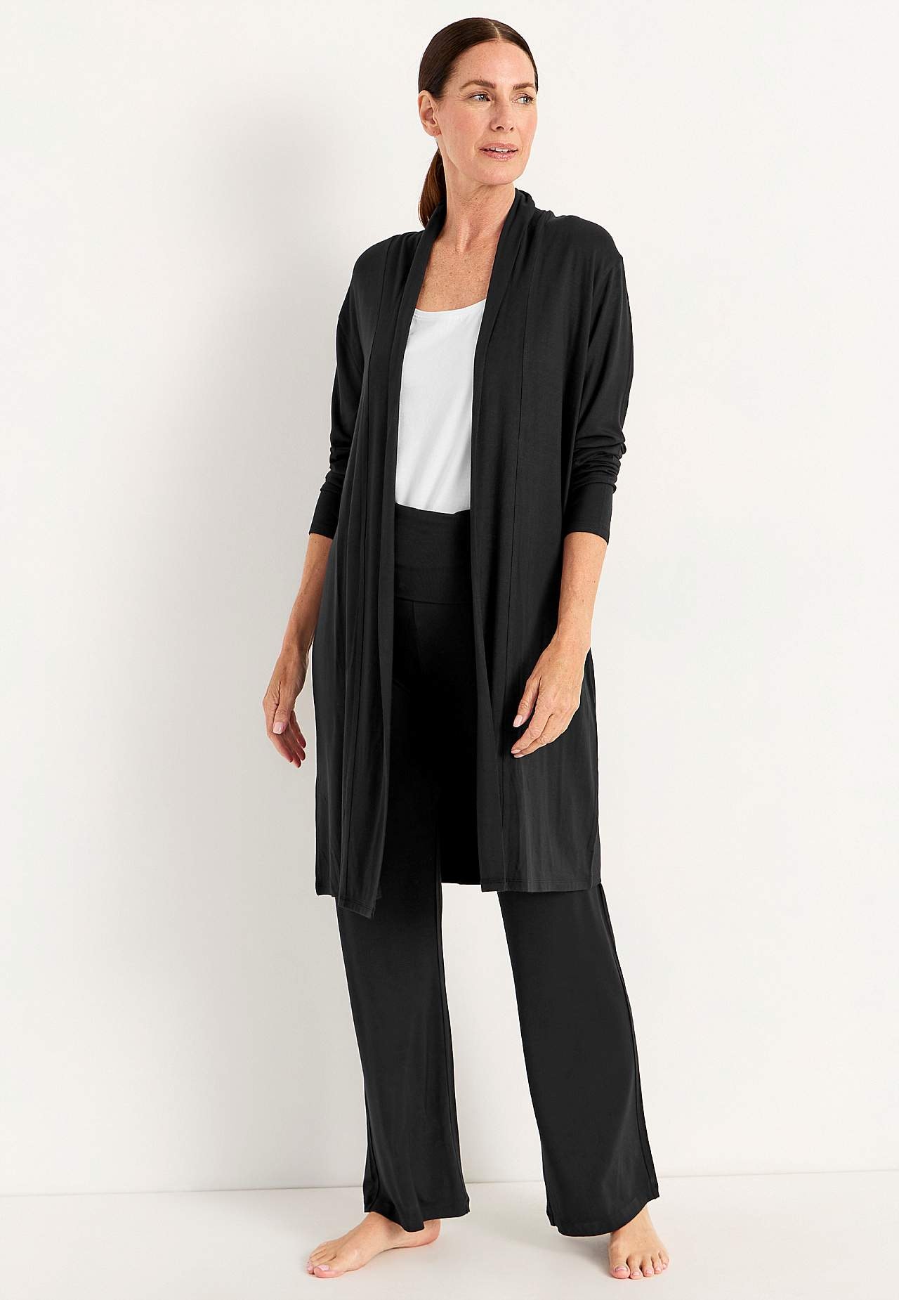 Lang cardigan i tricot