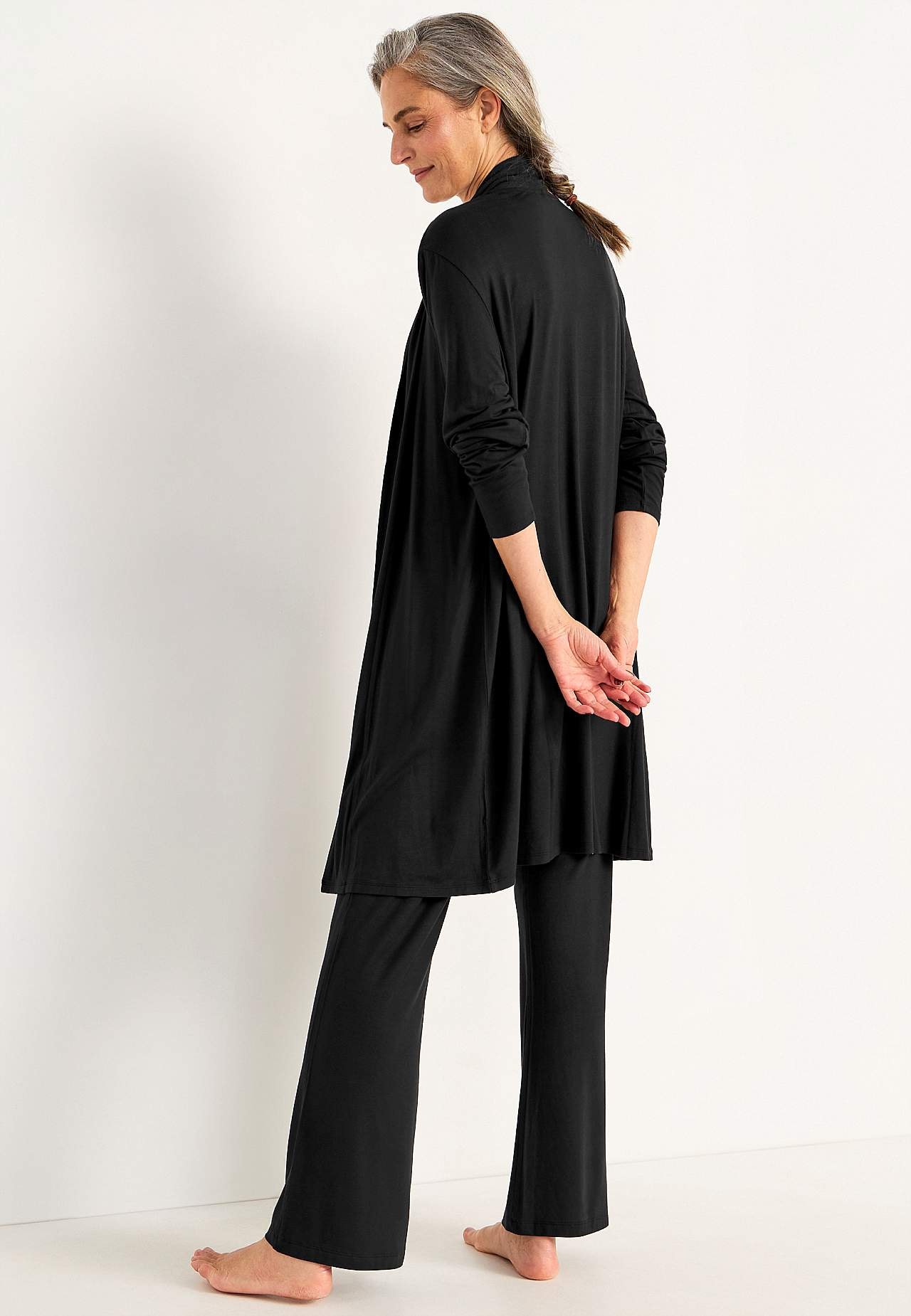 Lang cardigan i tricot
