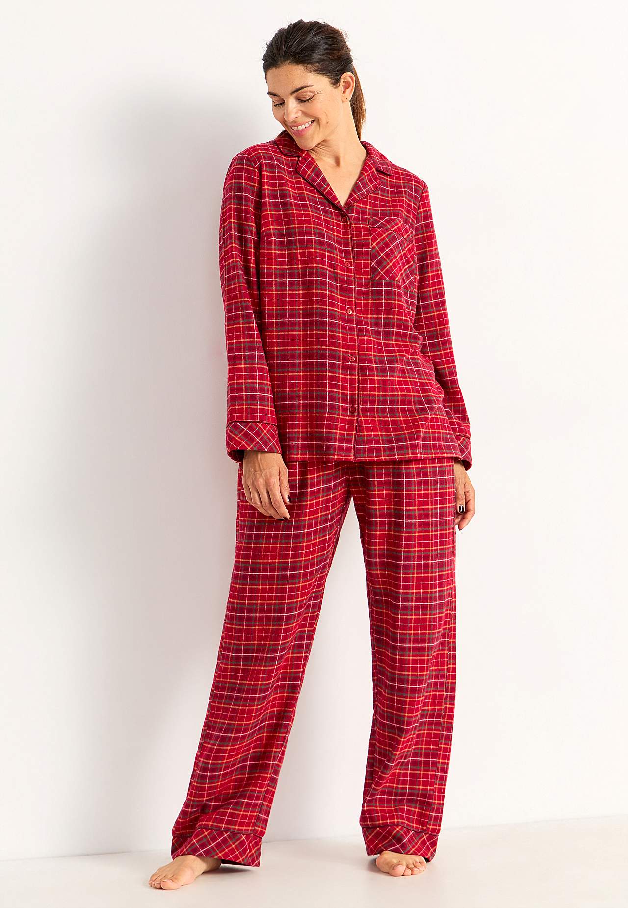 Rutete pyjamas i flanell