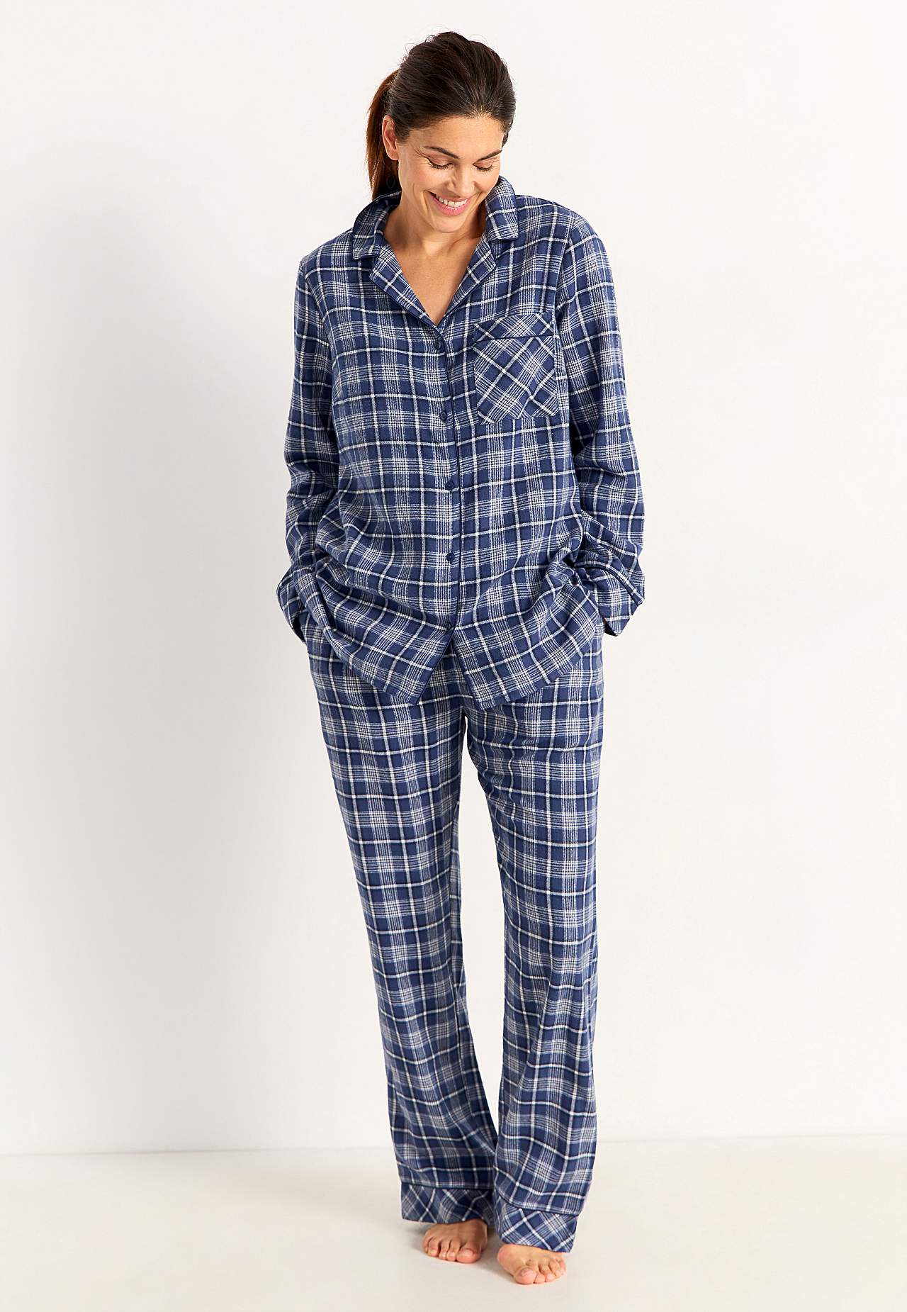 Rutete pyjamas i flanell