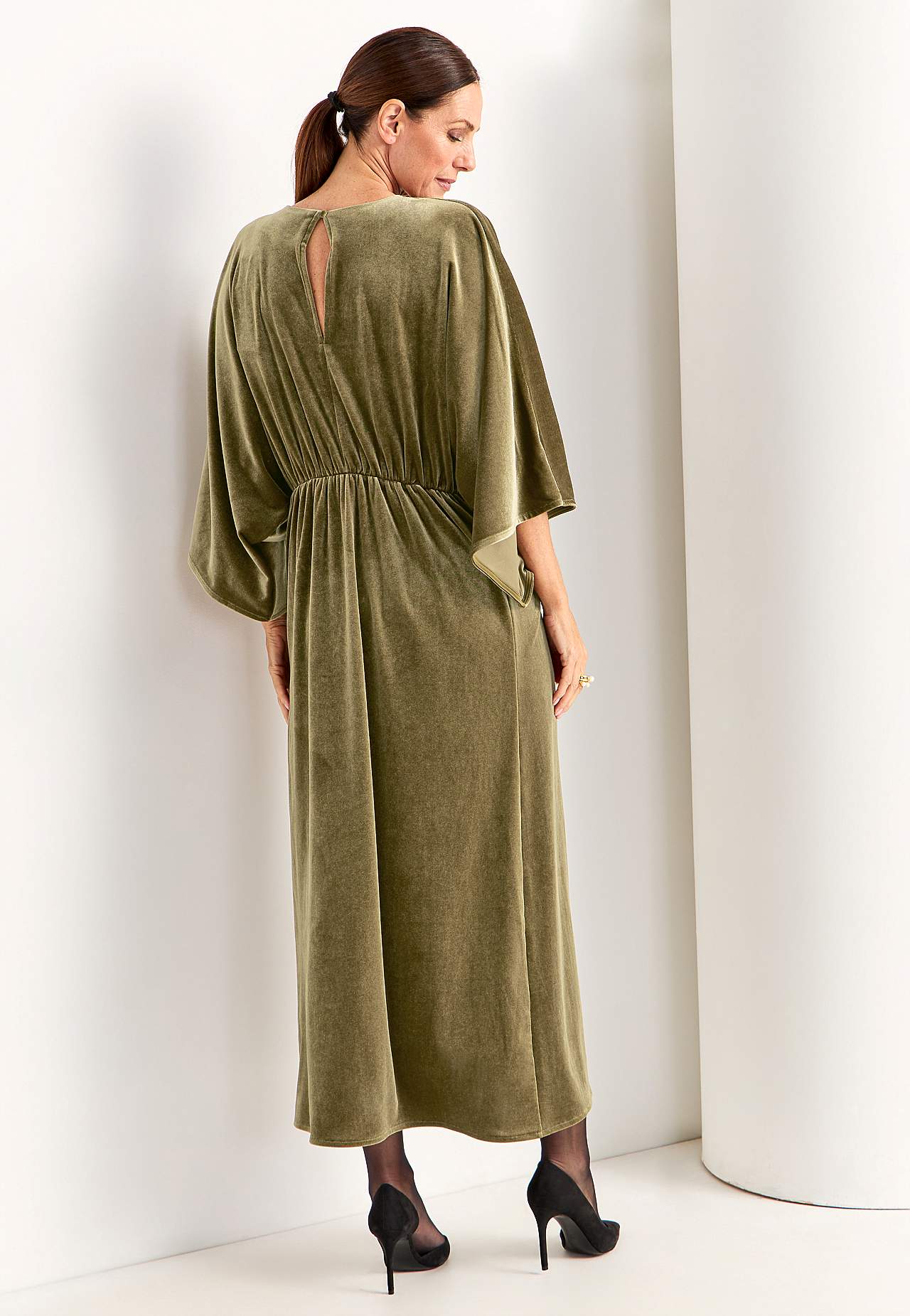 Elegant kaftankjole i velur
