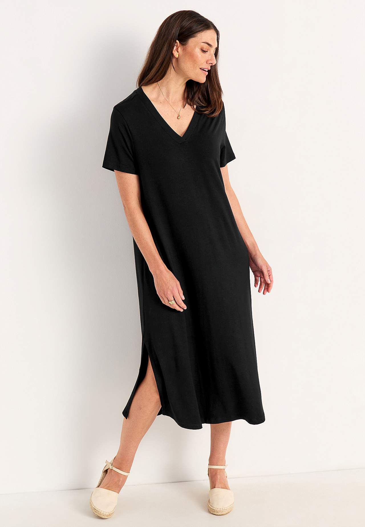 V-halset Jersey-kjole
