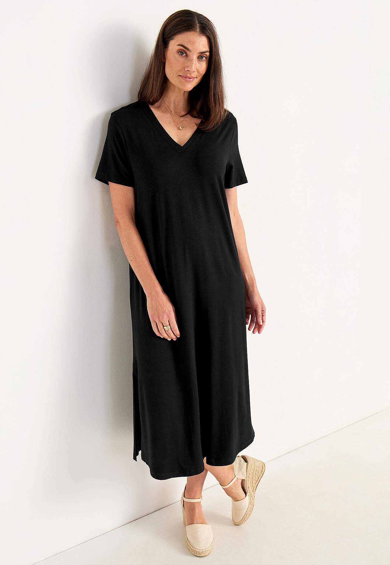V-halset Jersey-kjole