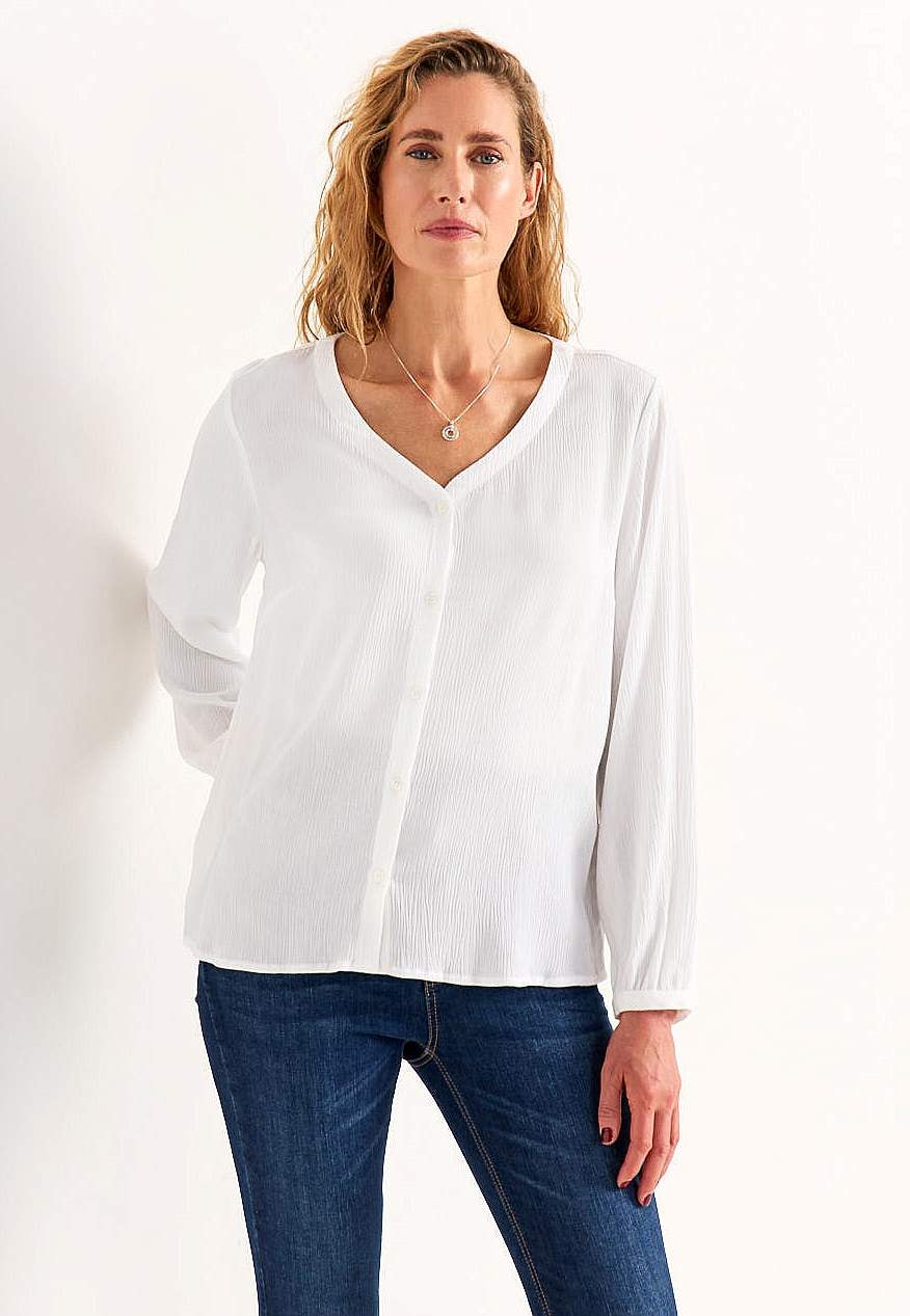 Bluse med crêpe-kvalitet