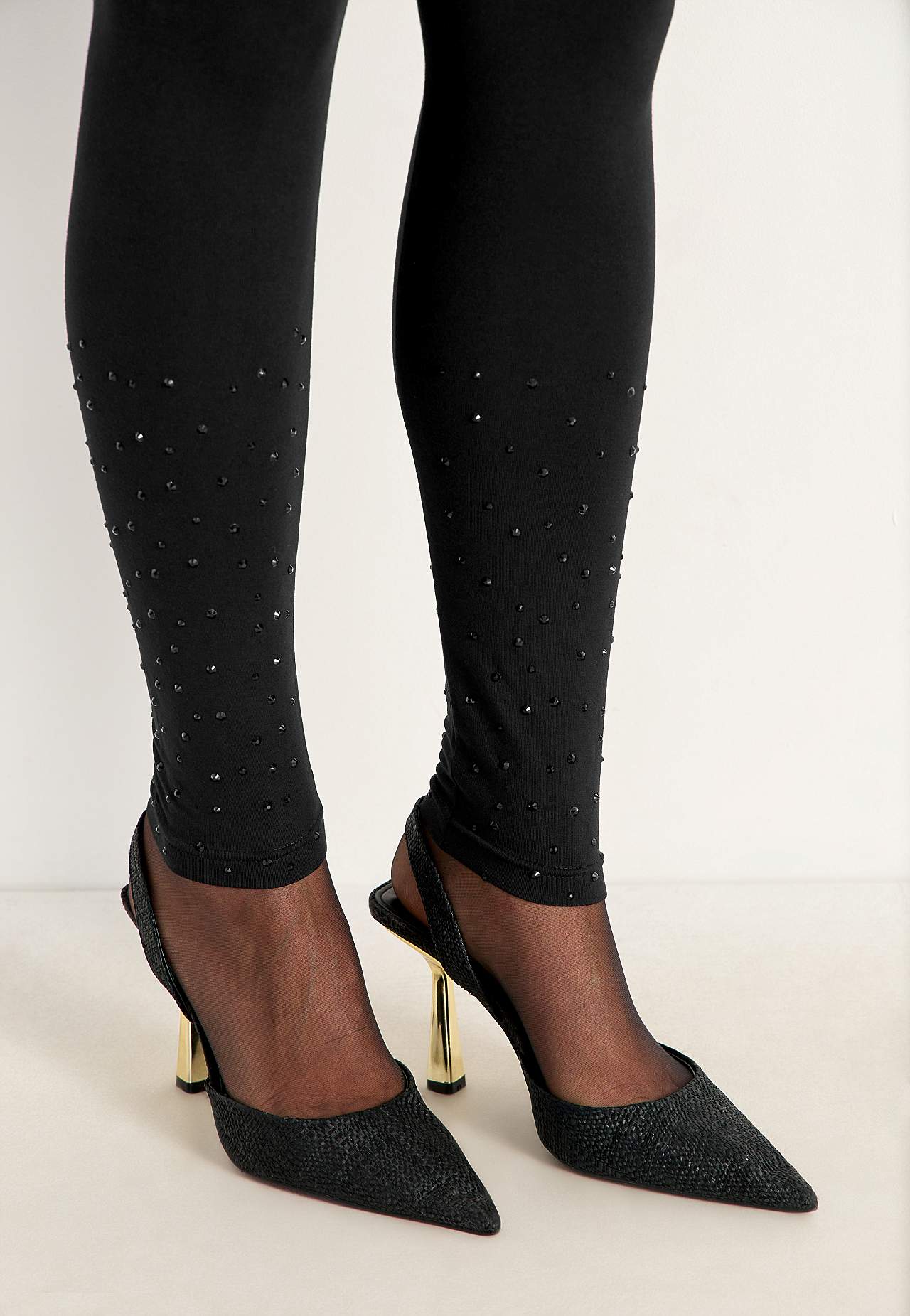 Leggings med glitterdetaljer