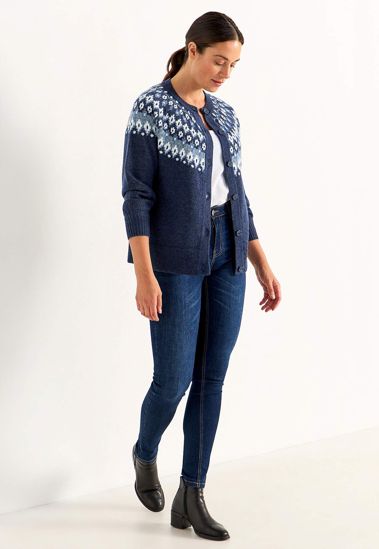 Jacquard-mønster cardigan