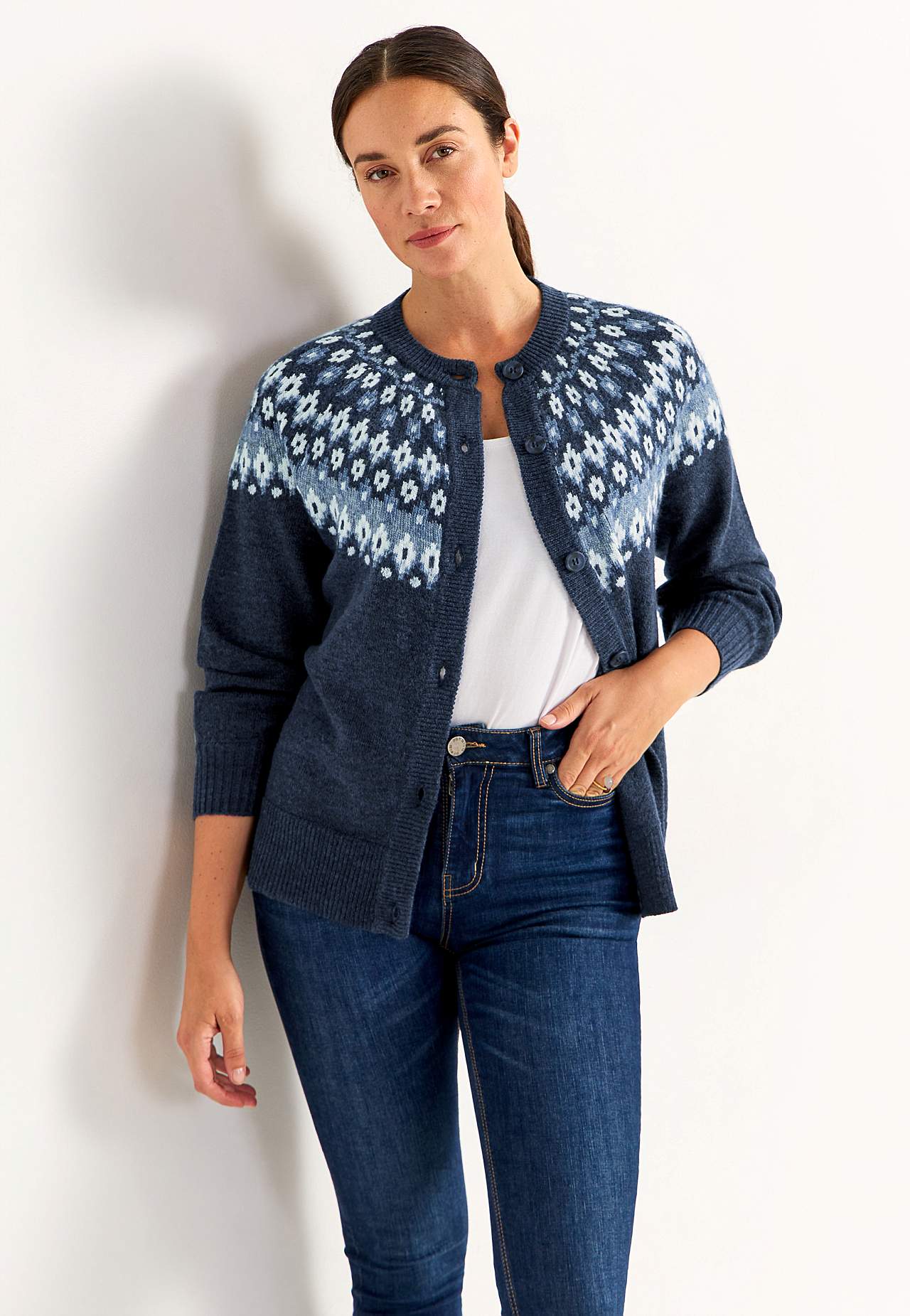 Jacquard-mønster cardigan