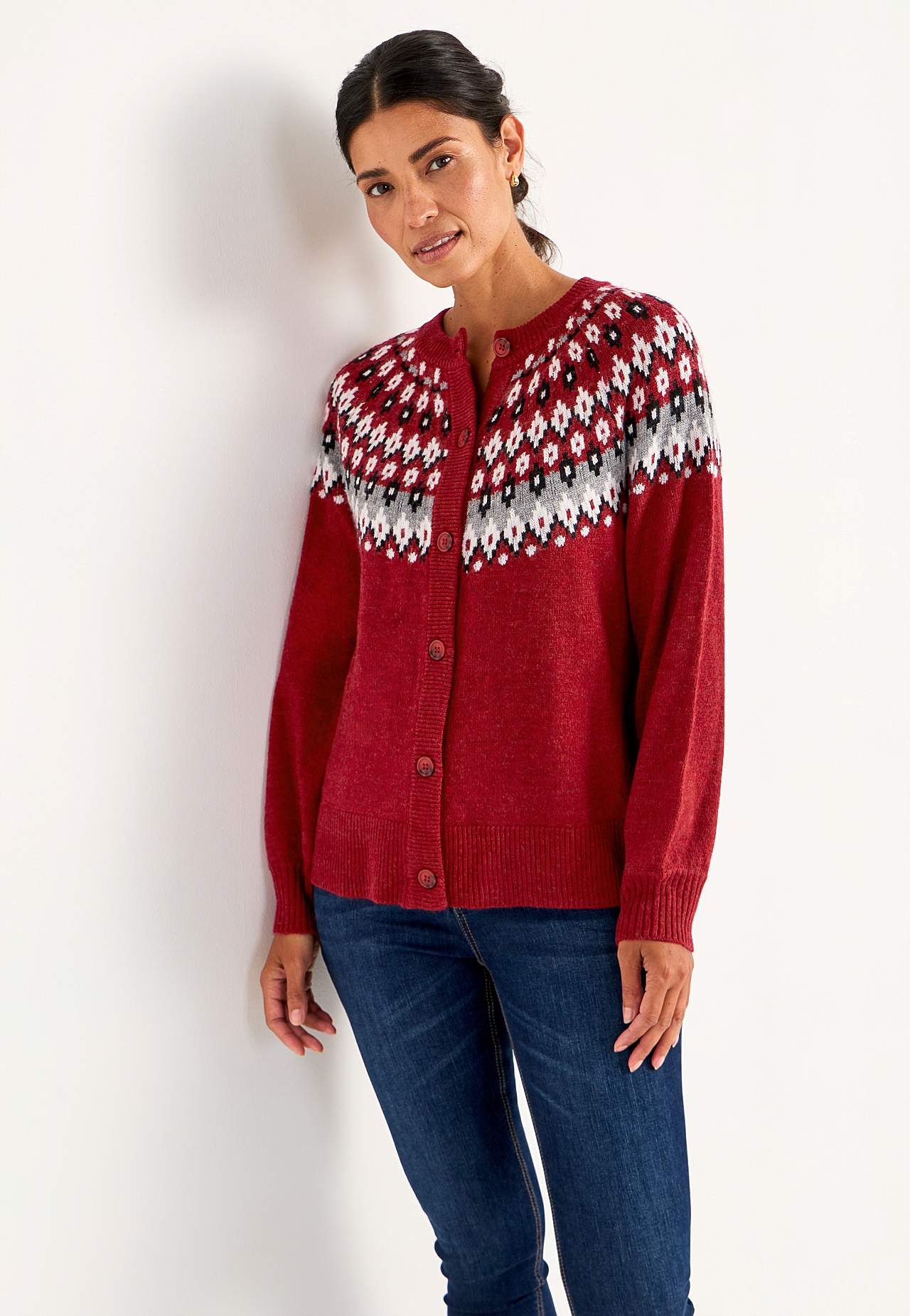 Jacquard-mønster cardigan