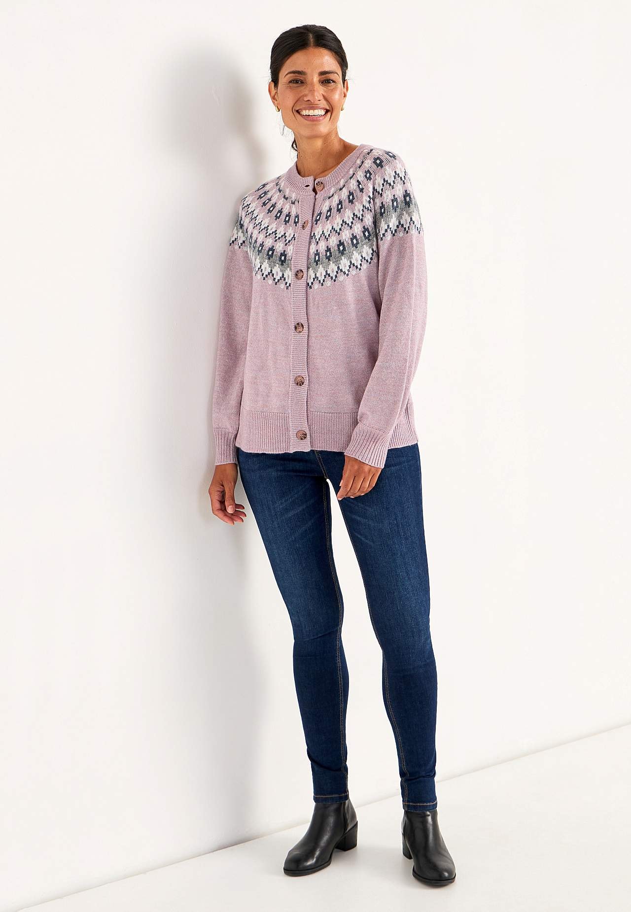Jacquard-mønster cardigan