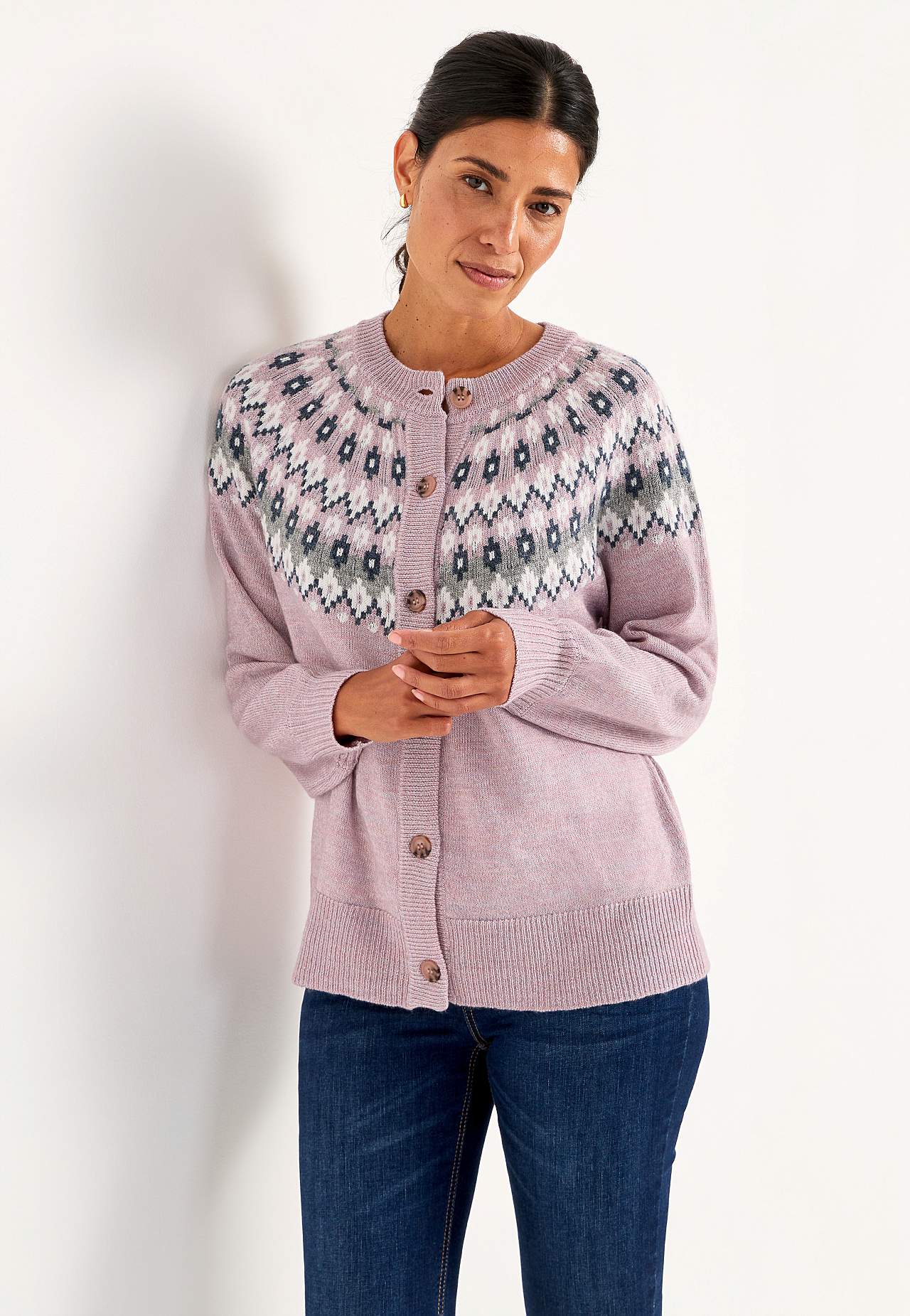 Jacquard-mønster cardigan