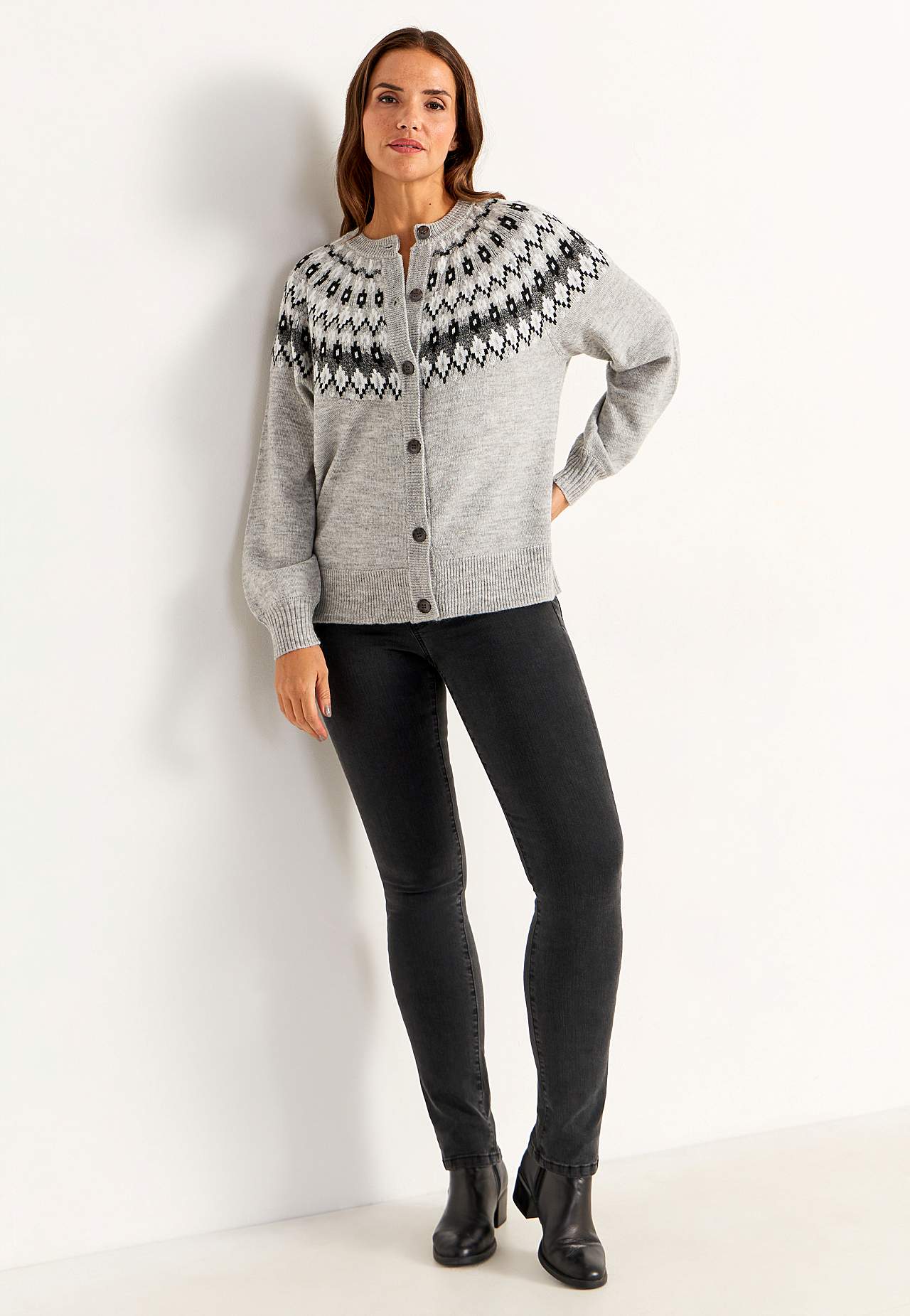 Jacquard-mønster cardigan