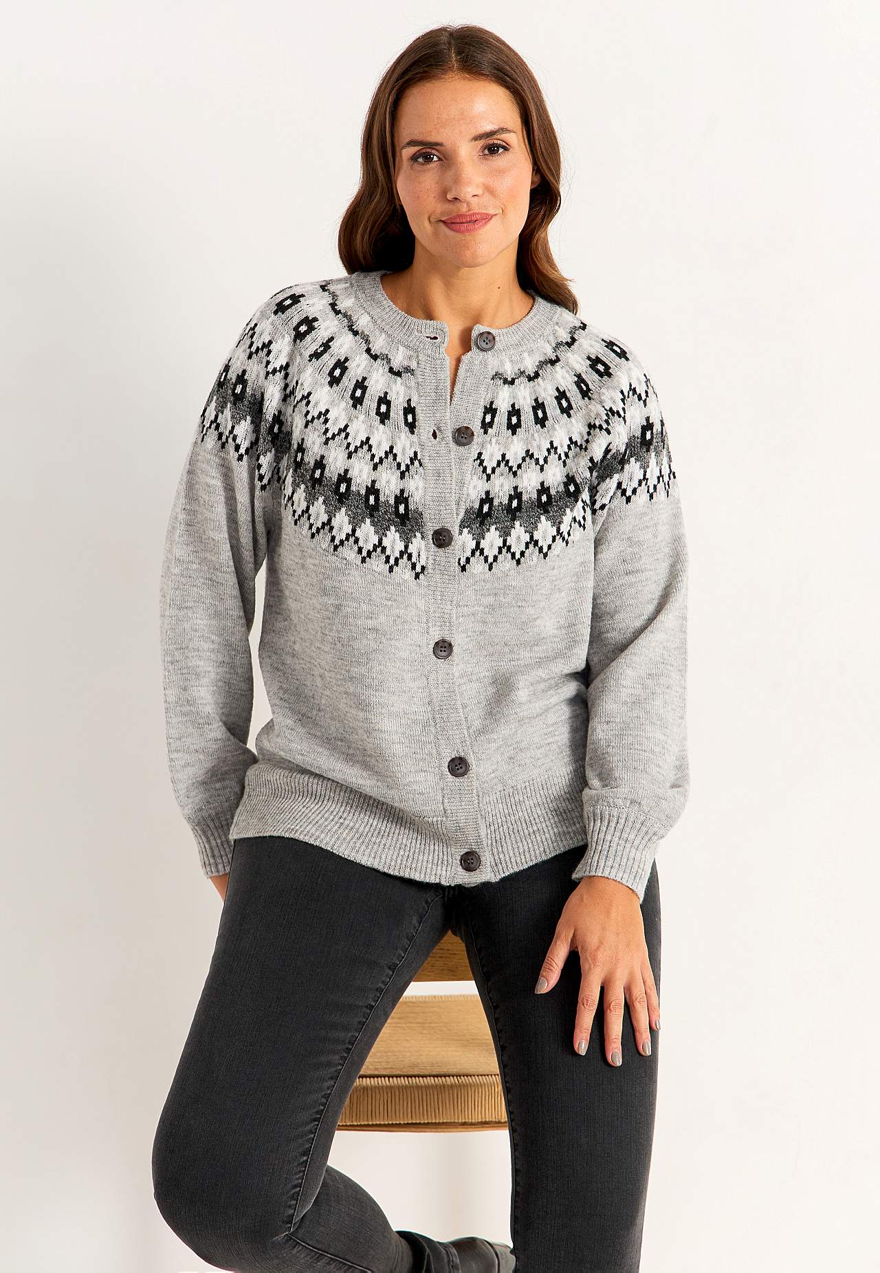 Jacquard-mønster cardigan
