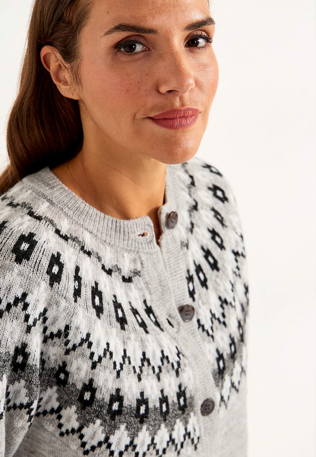 Jacquard-mønster cardigan