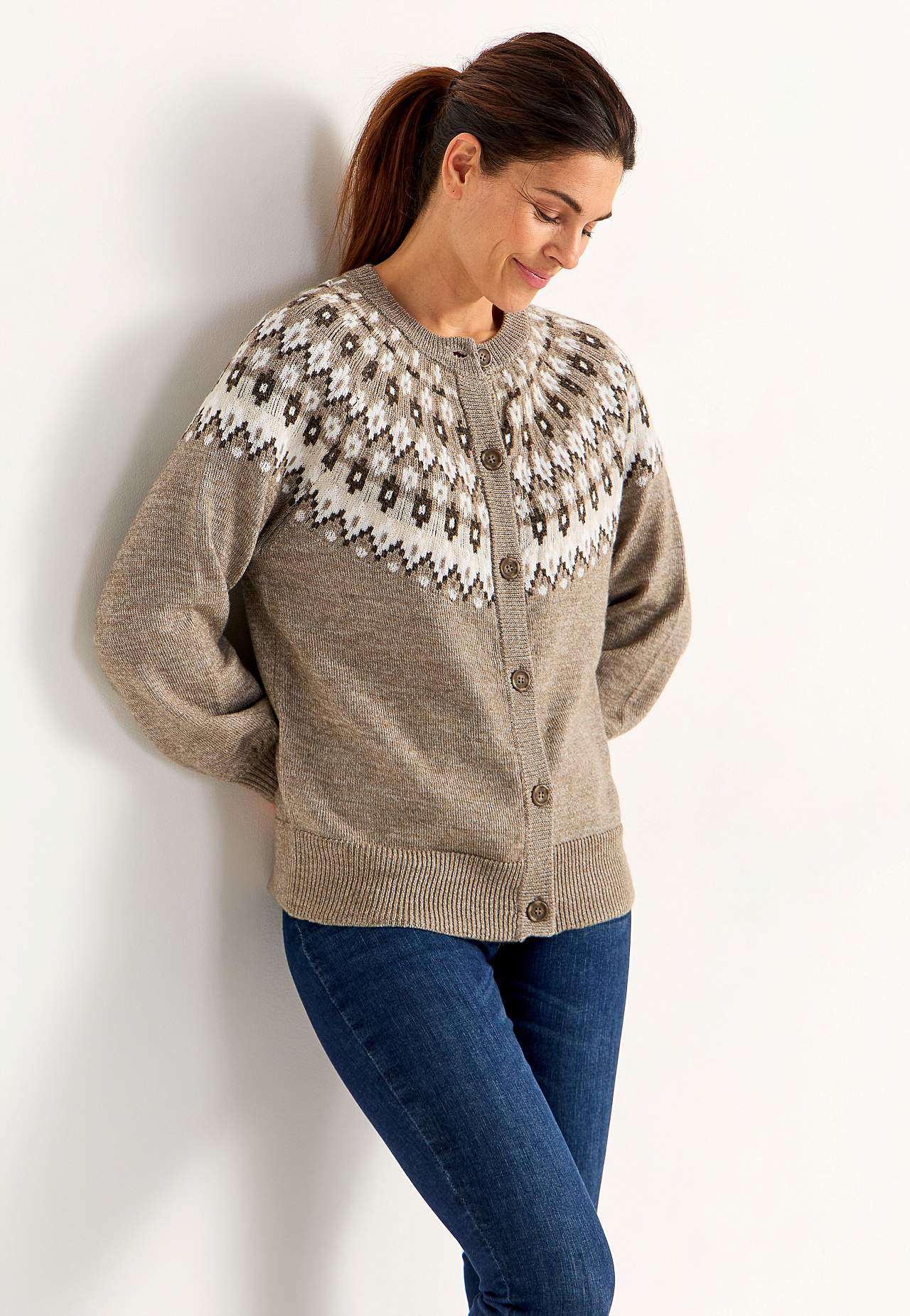 Jacquard-mønster cardigan