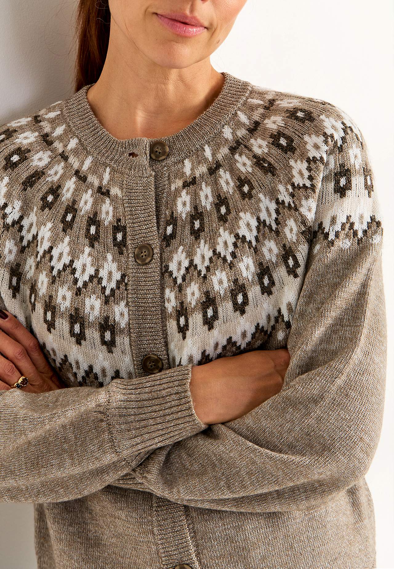 Jacquard-mønster cardigan