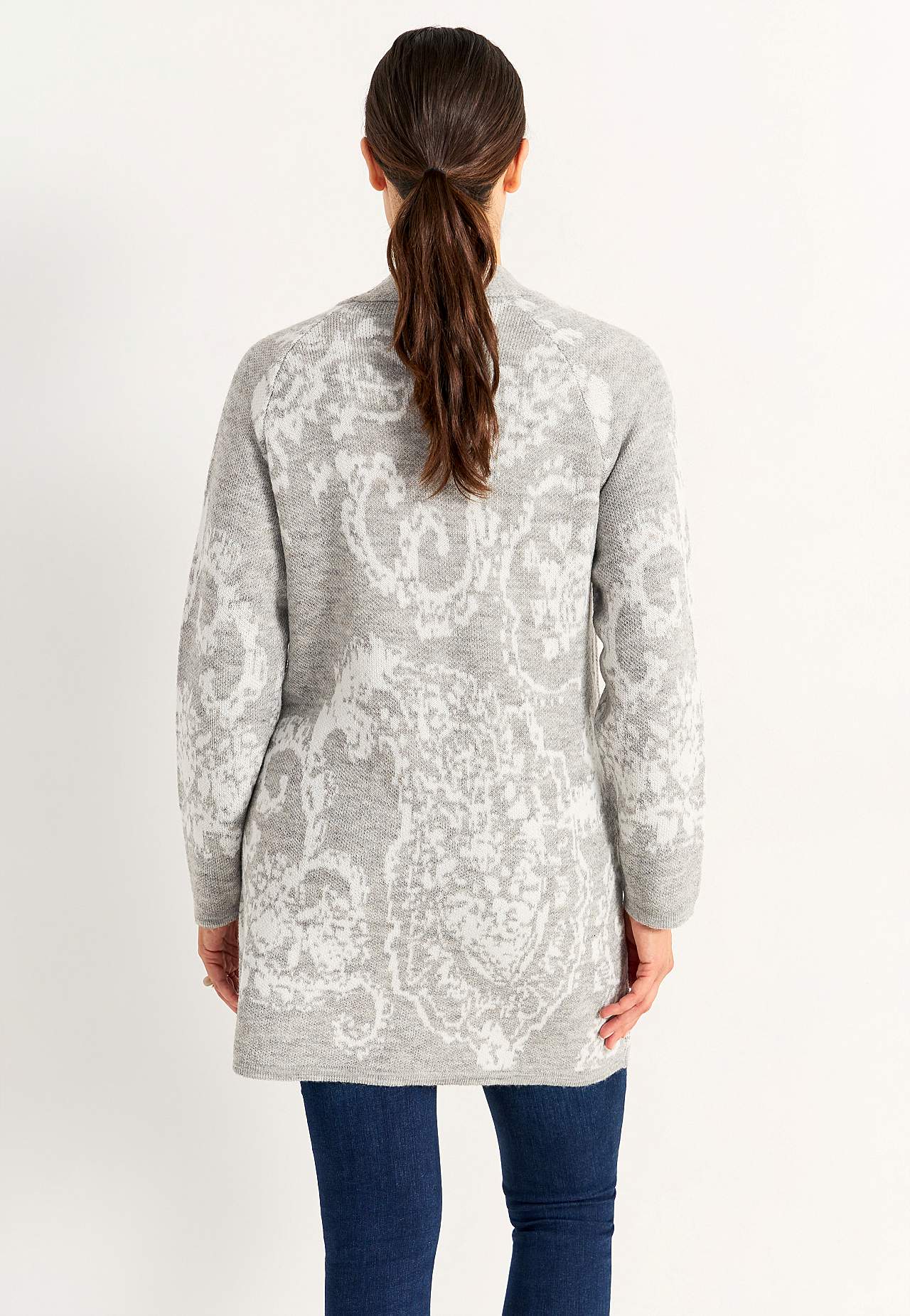 Jacquardstrikket cardigan