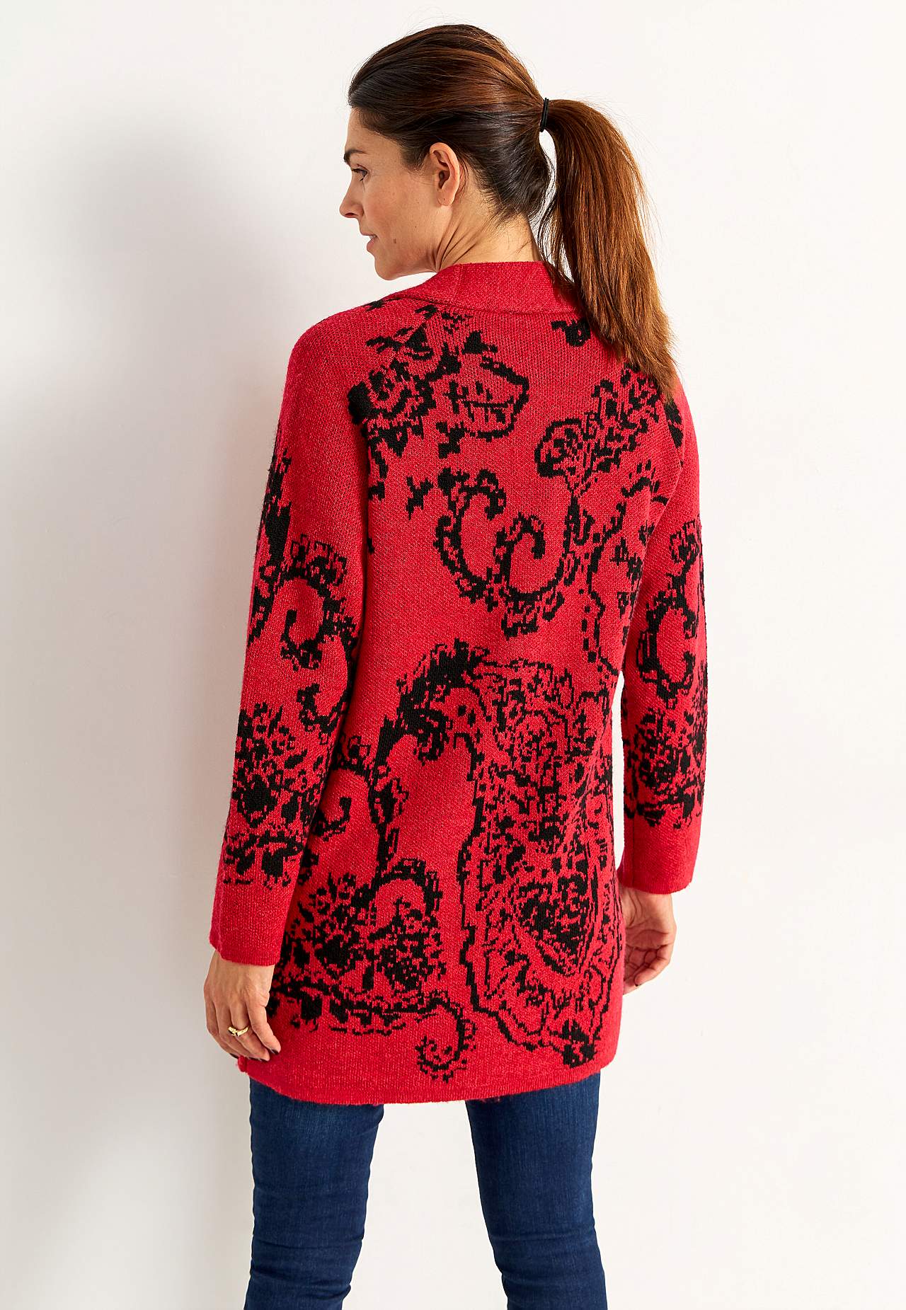 Jacquardstrikket cardigan