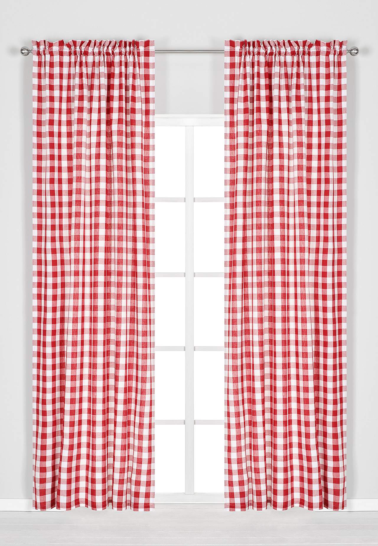 Vevde, rutete gardinlengder 2-pack