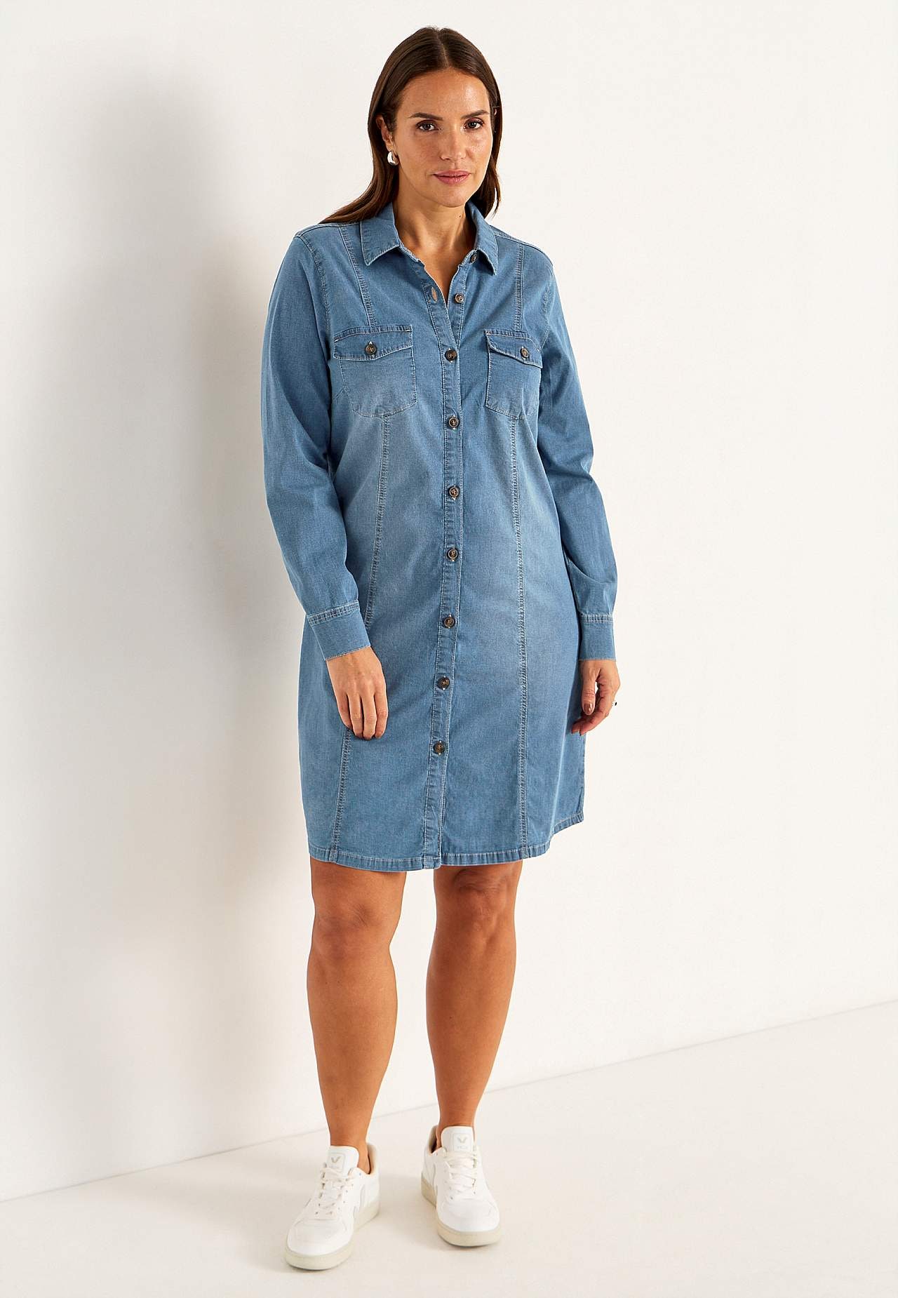 Stretchy denimkjole
