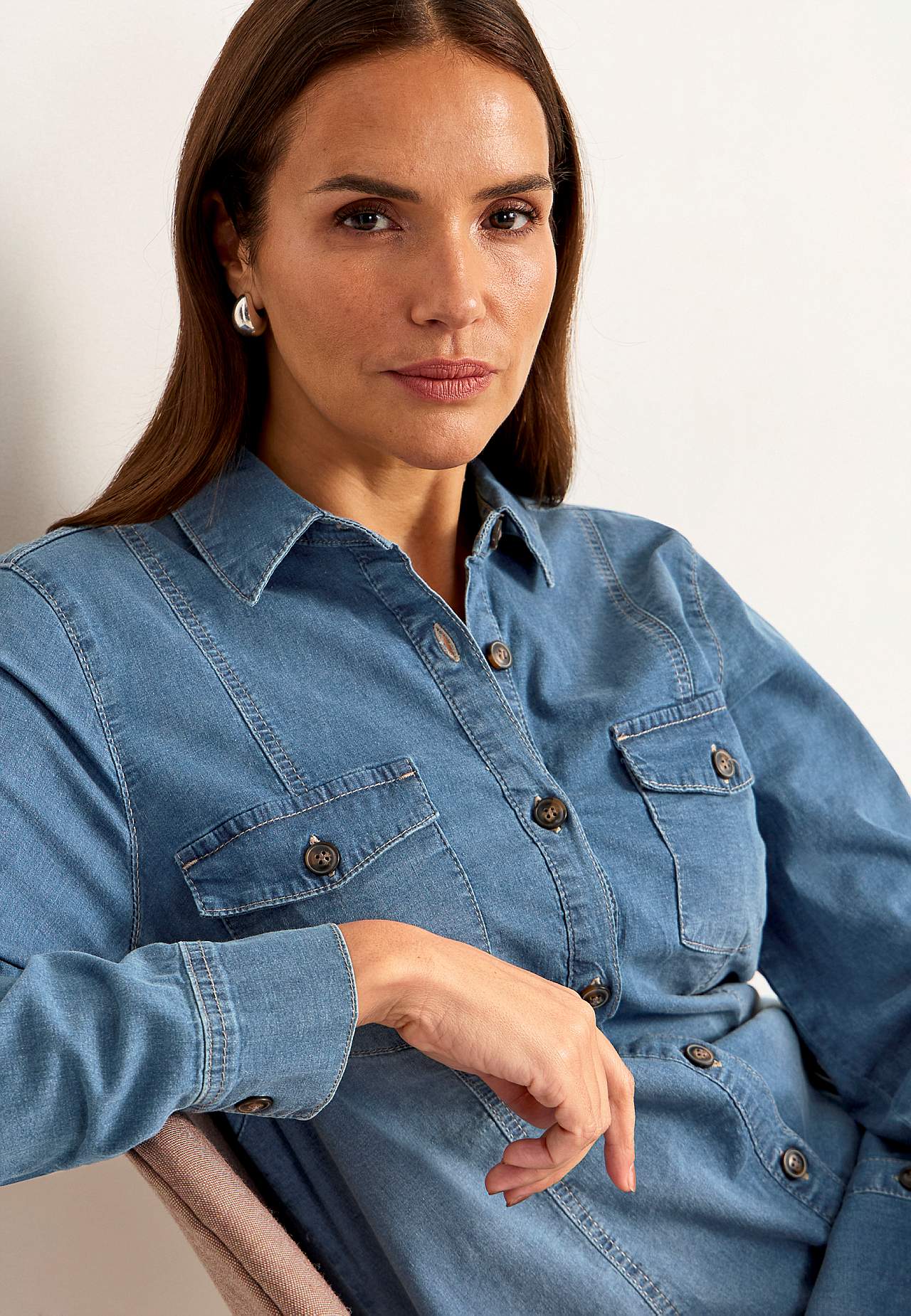 Stretchy denimkjole