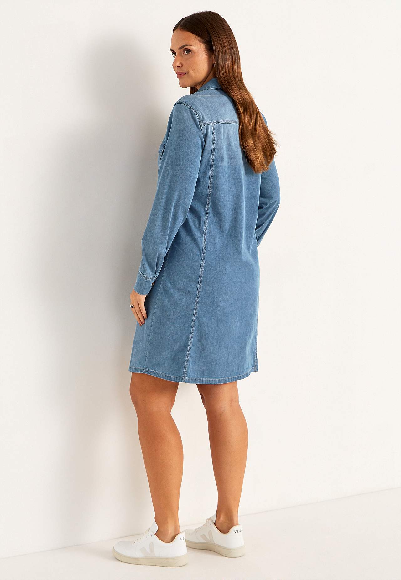 Stretchy denimkjole