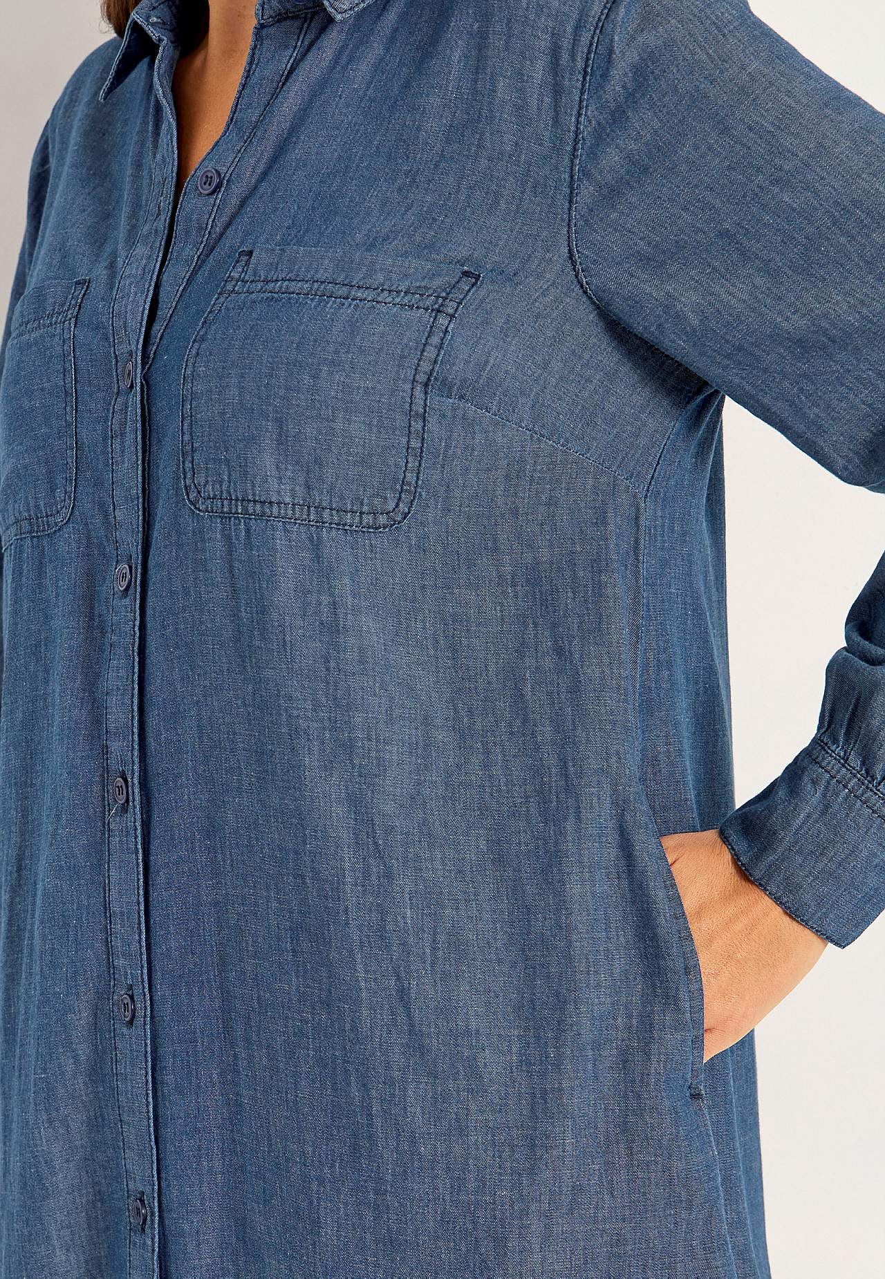 Denimkjole med sidelommer