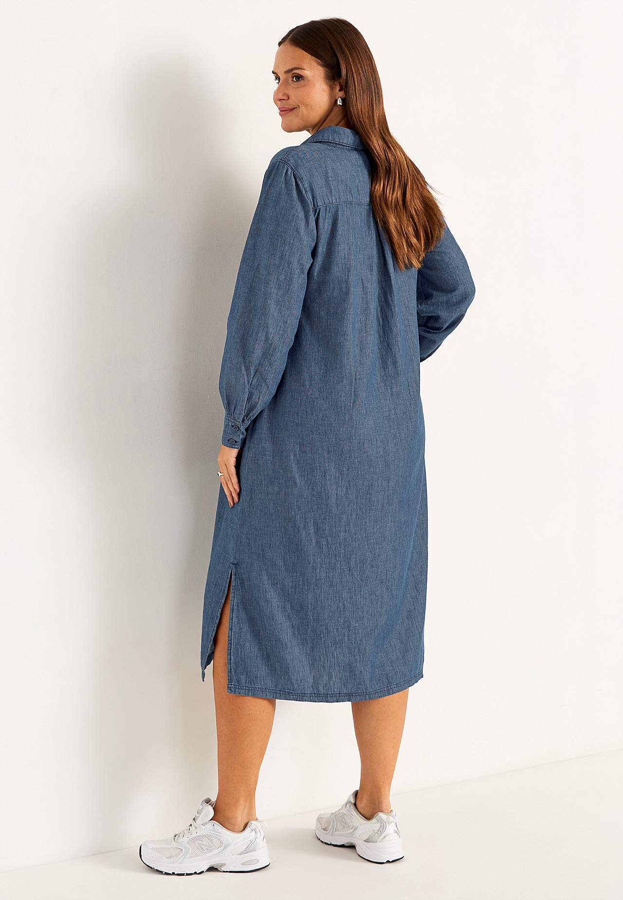 Denimkjole med sidelommer