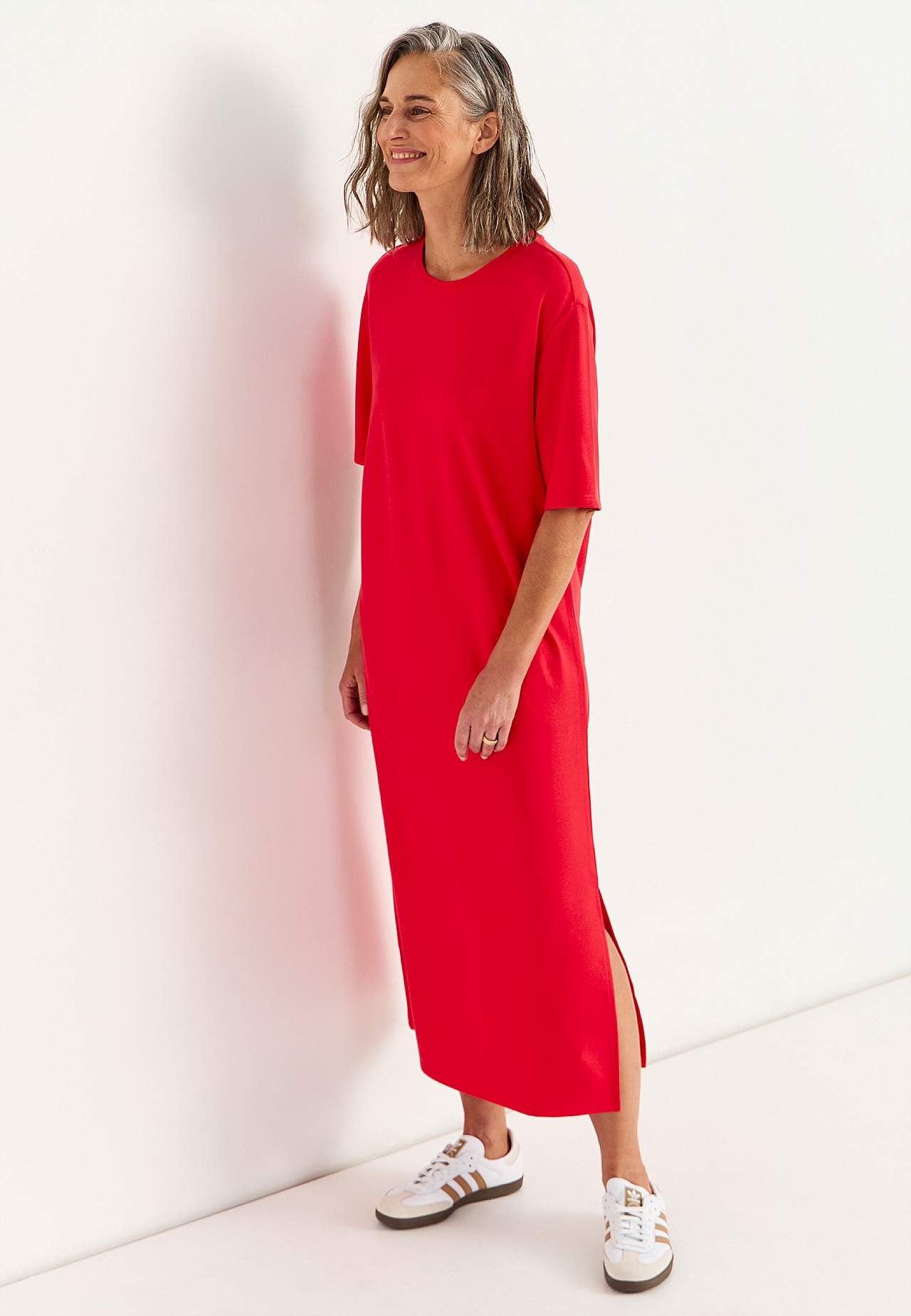 Jersey-kjole i tung kvalitet