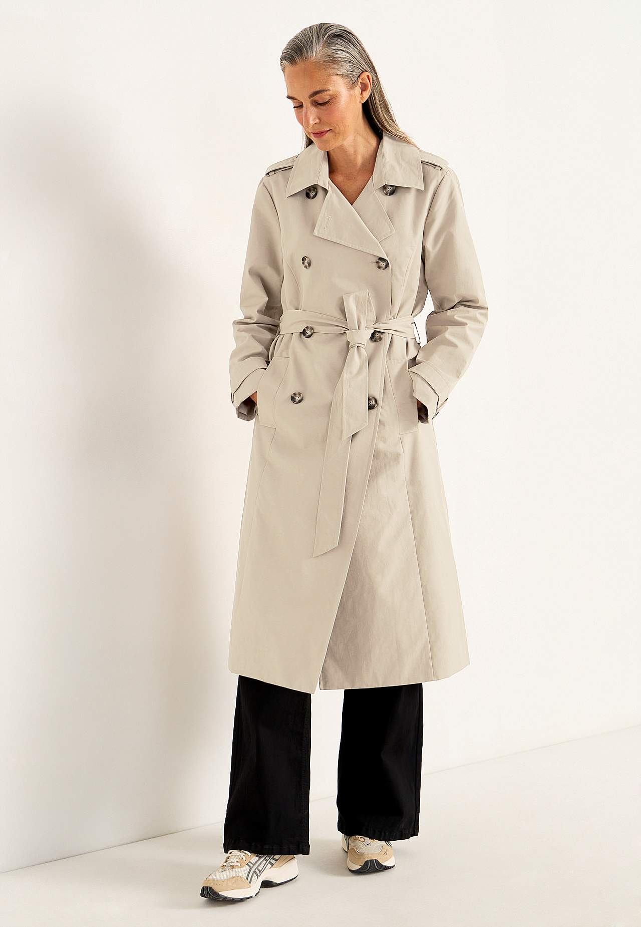 Dobbelbryst trenchcoat