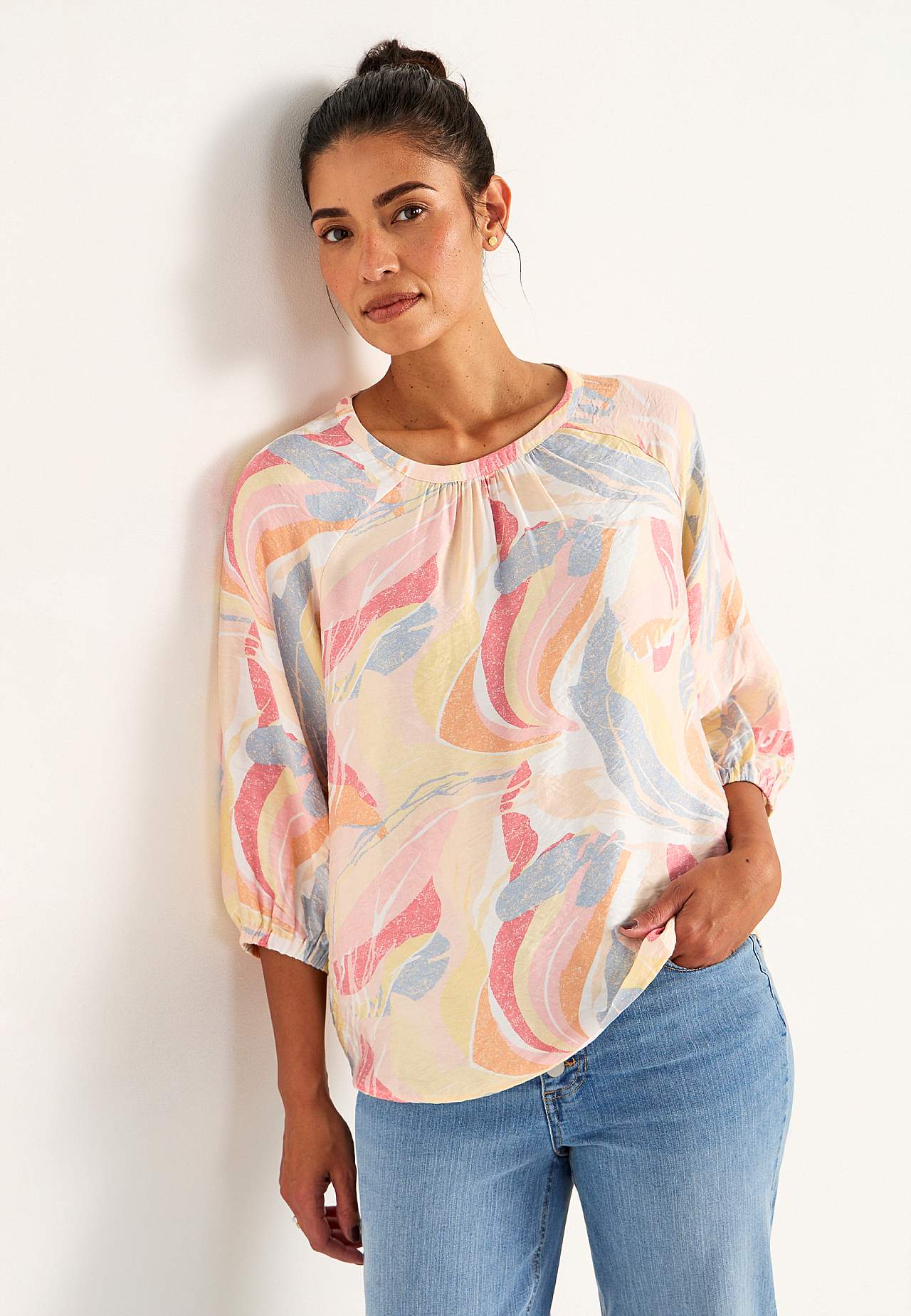 Vevet bluse med struktur
