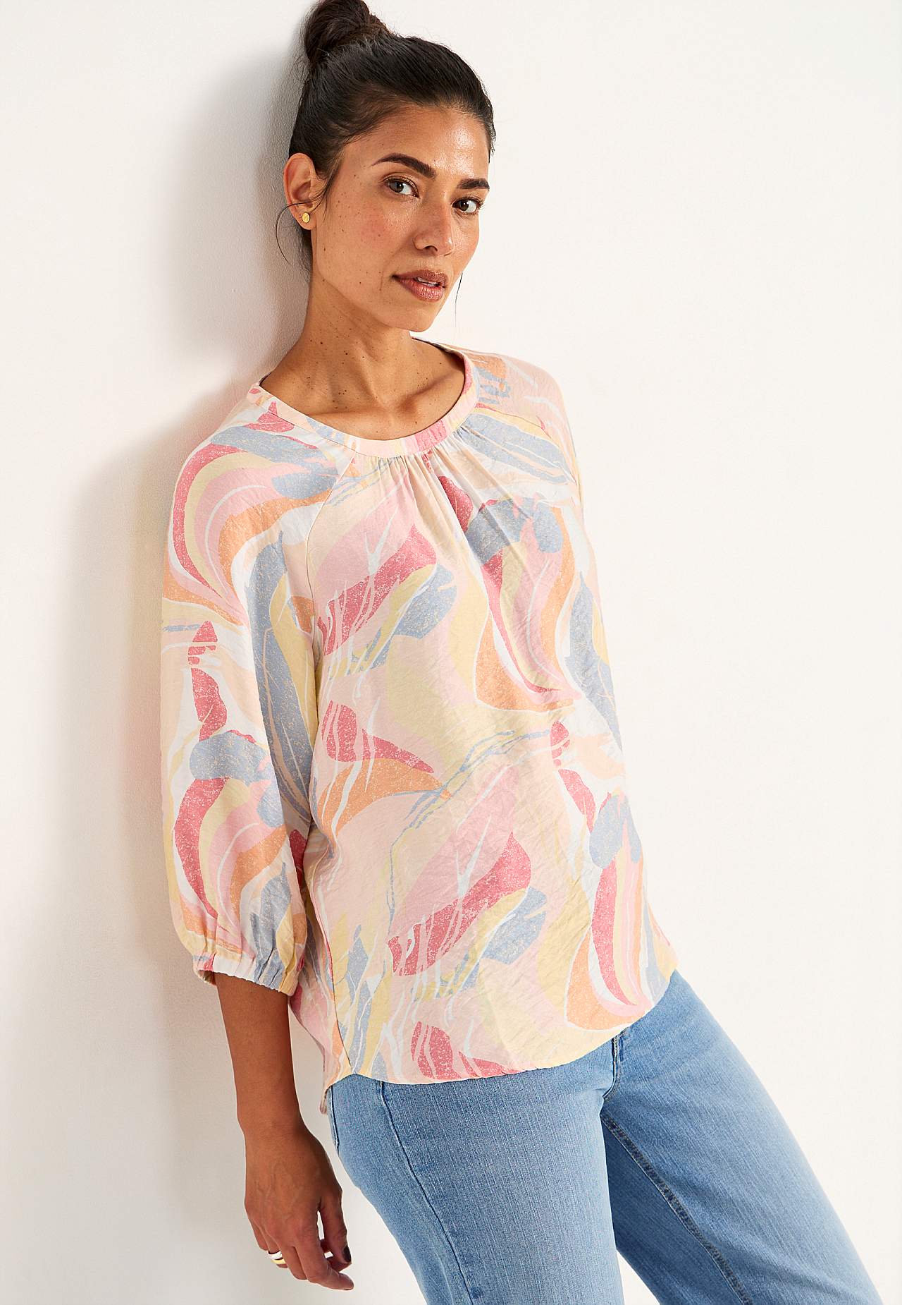 Vevet bluse med struktur