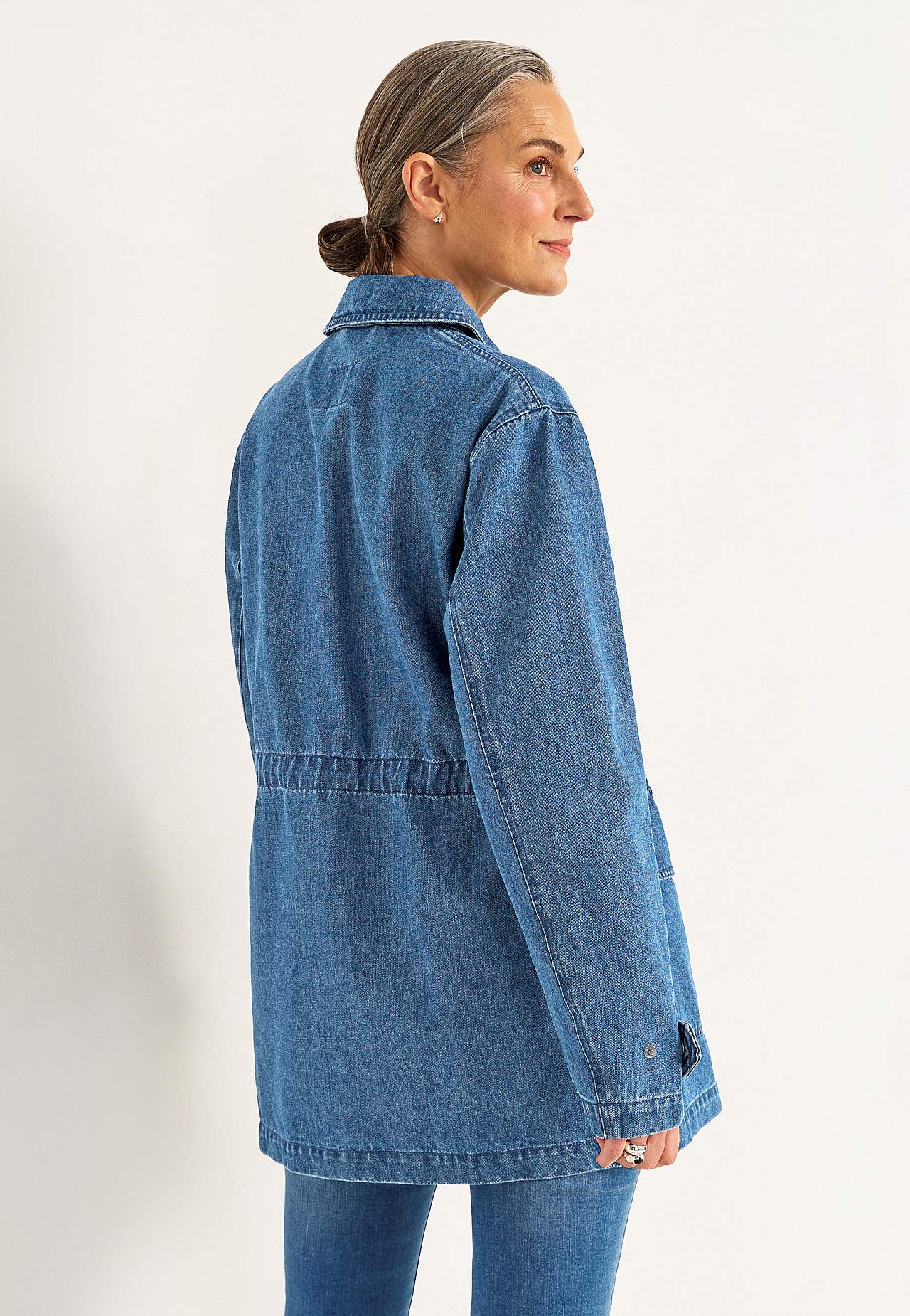 Denimjakke med glidelås