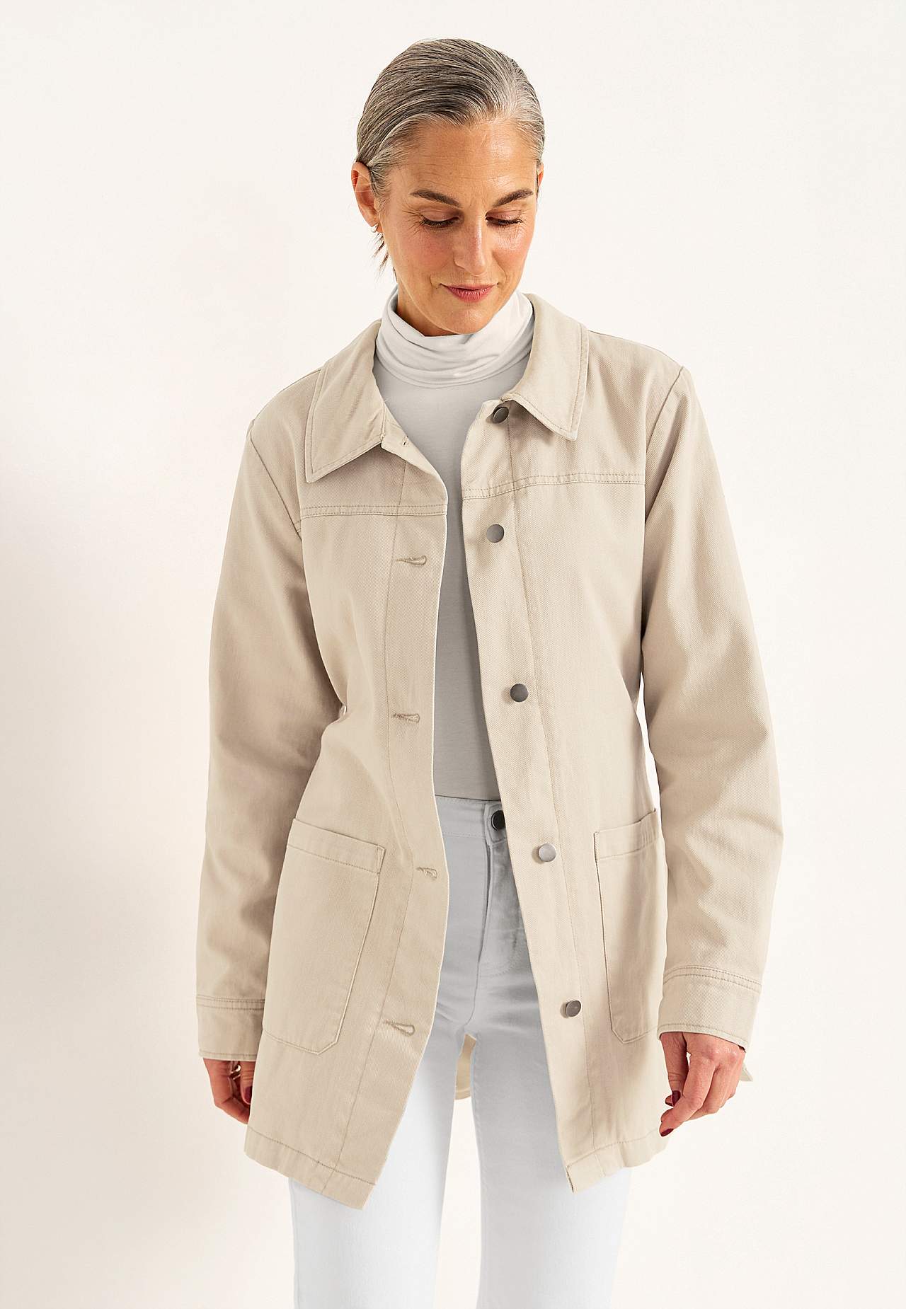 Denimjakke med knytebånd
