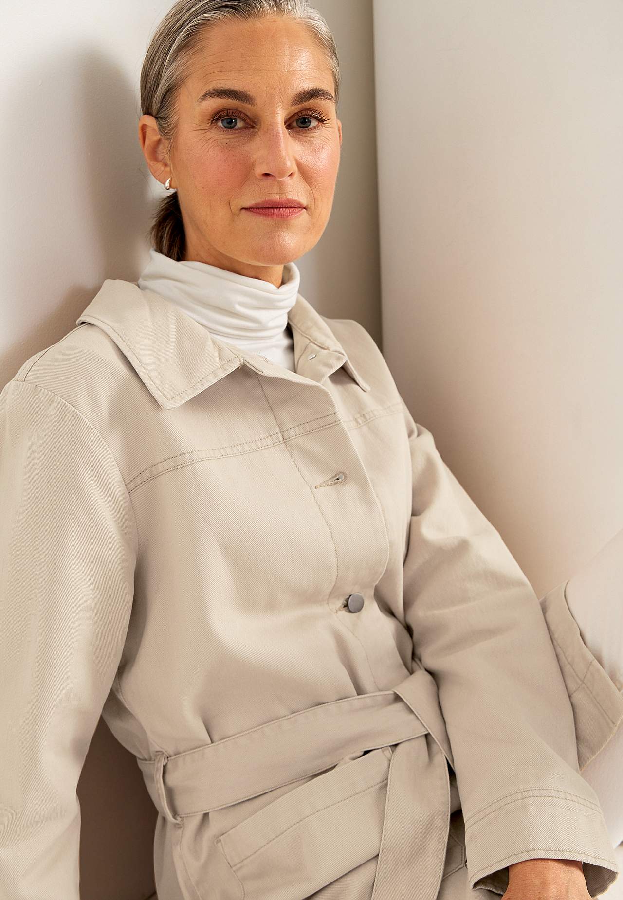 Denimjakke med knytebånd