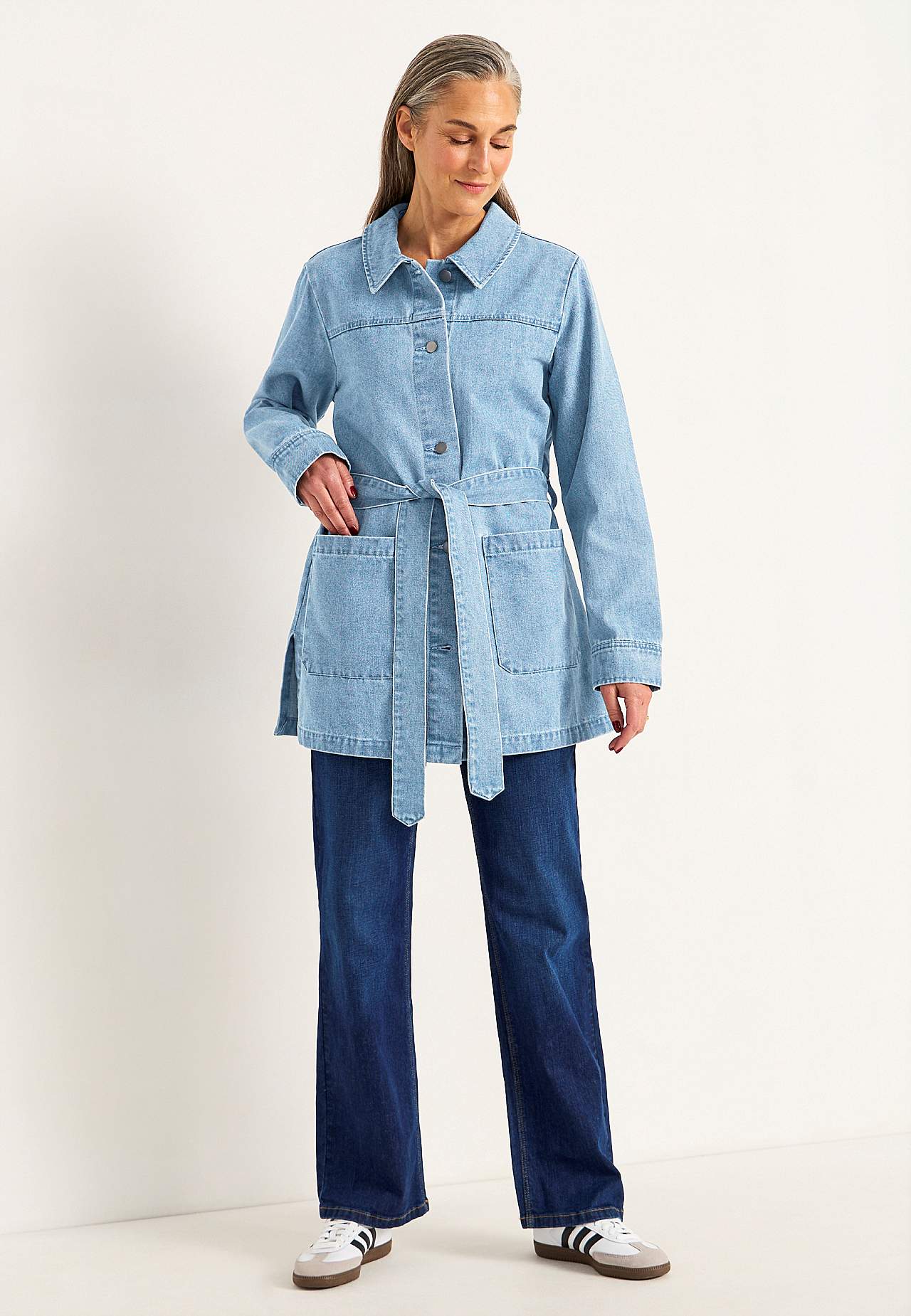 Denimjakke med knytebånd