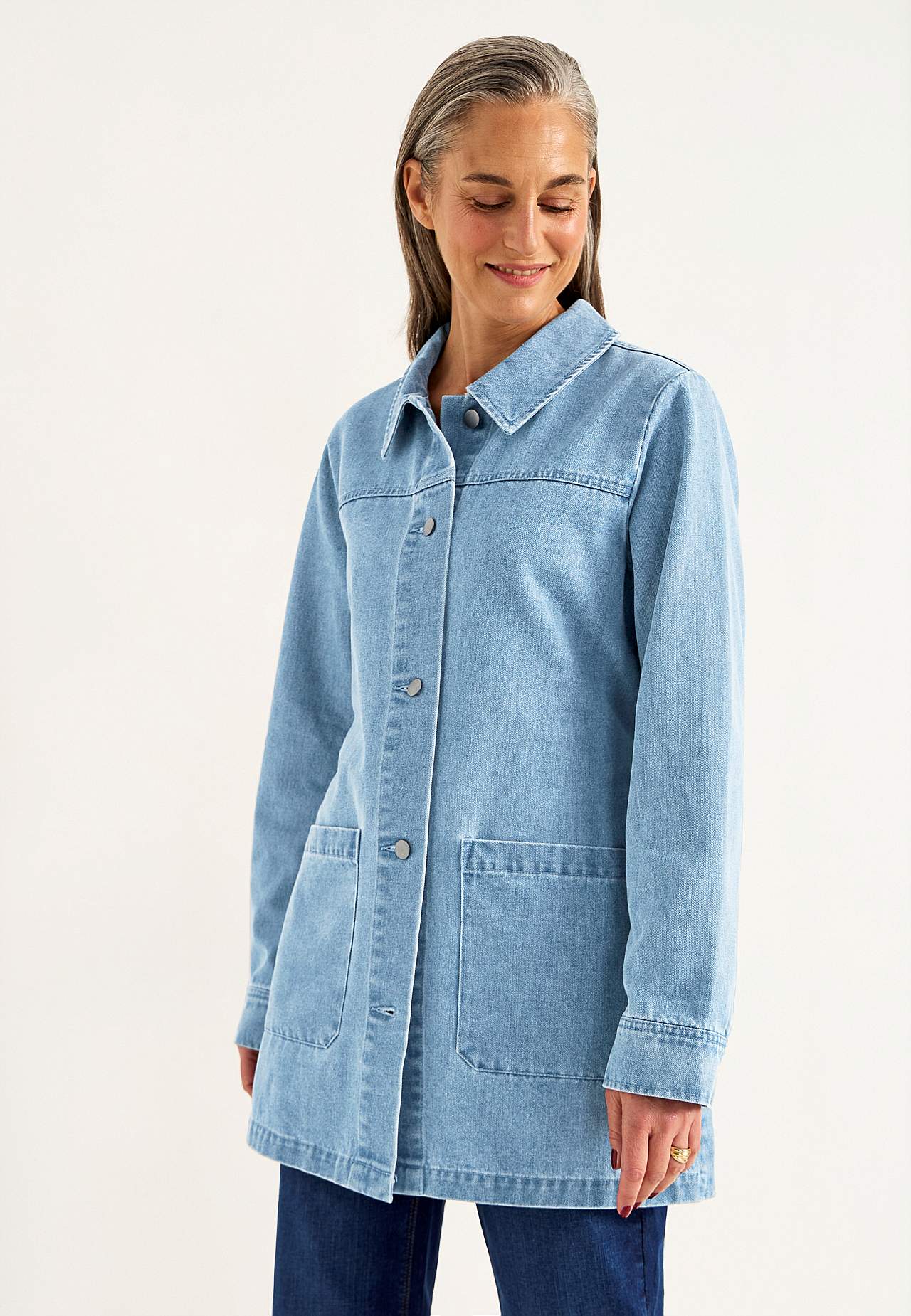 Denimjakke med knytebånd