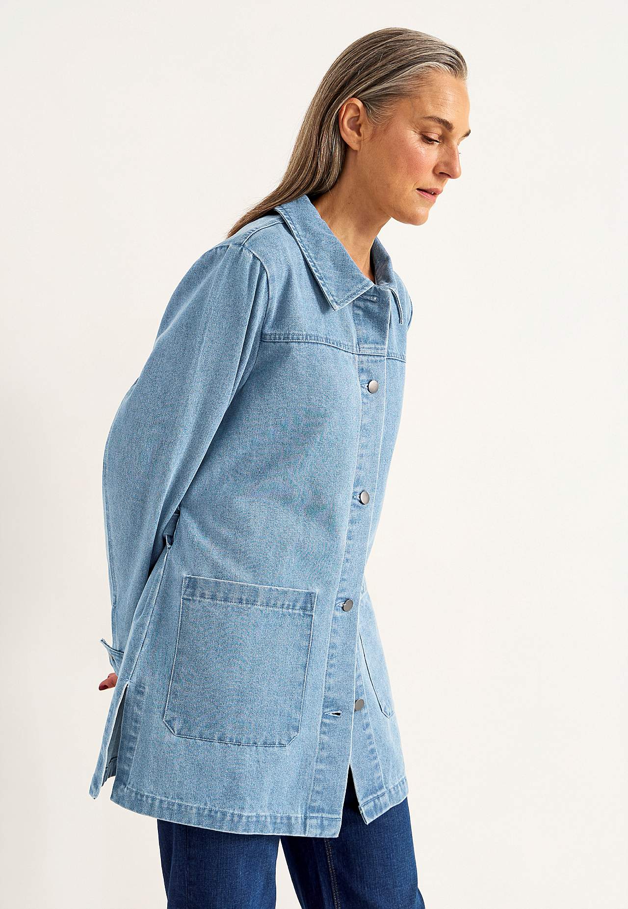 Denimjakke med knytebånd