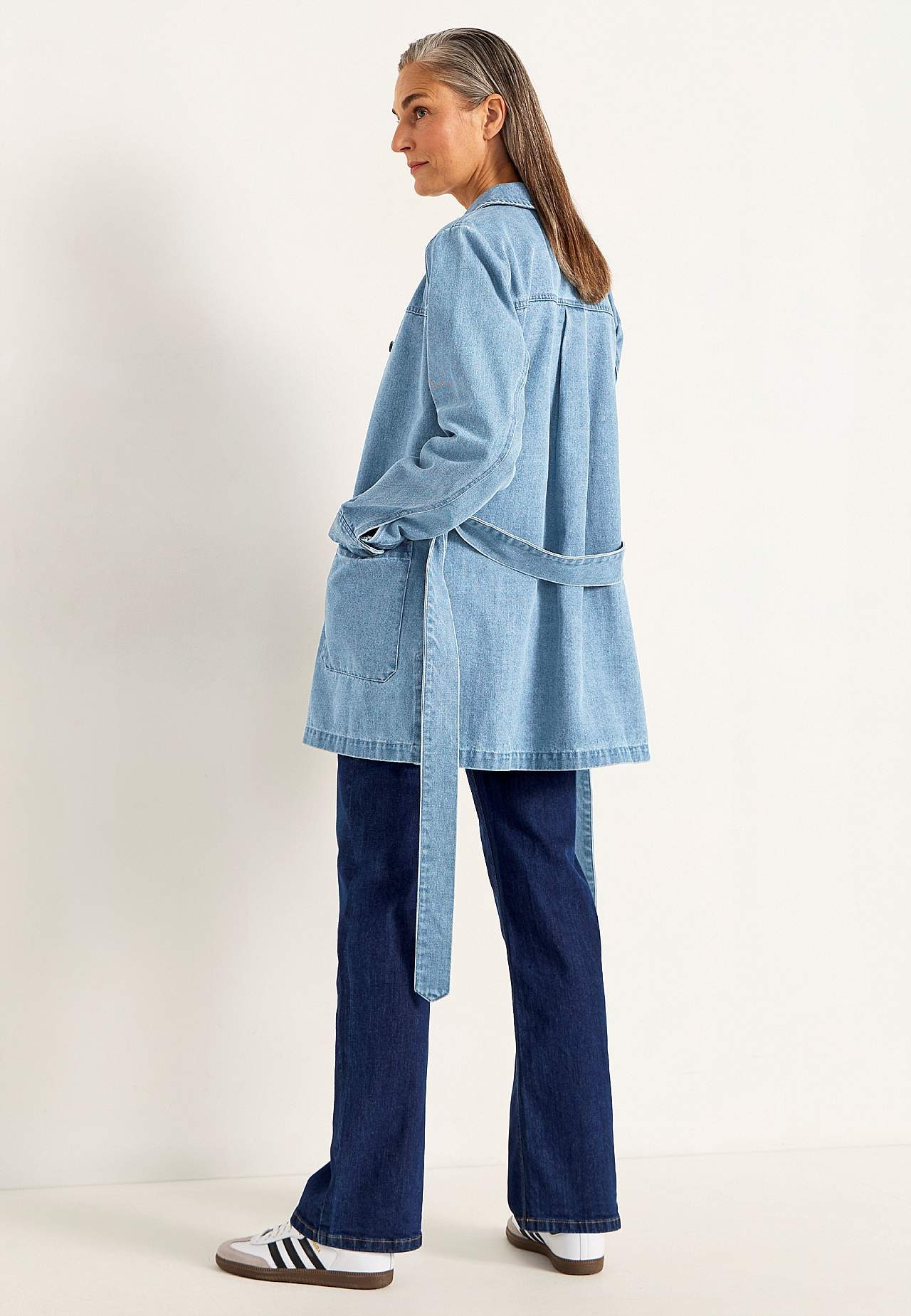Denimjakke med knytebånd